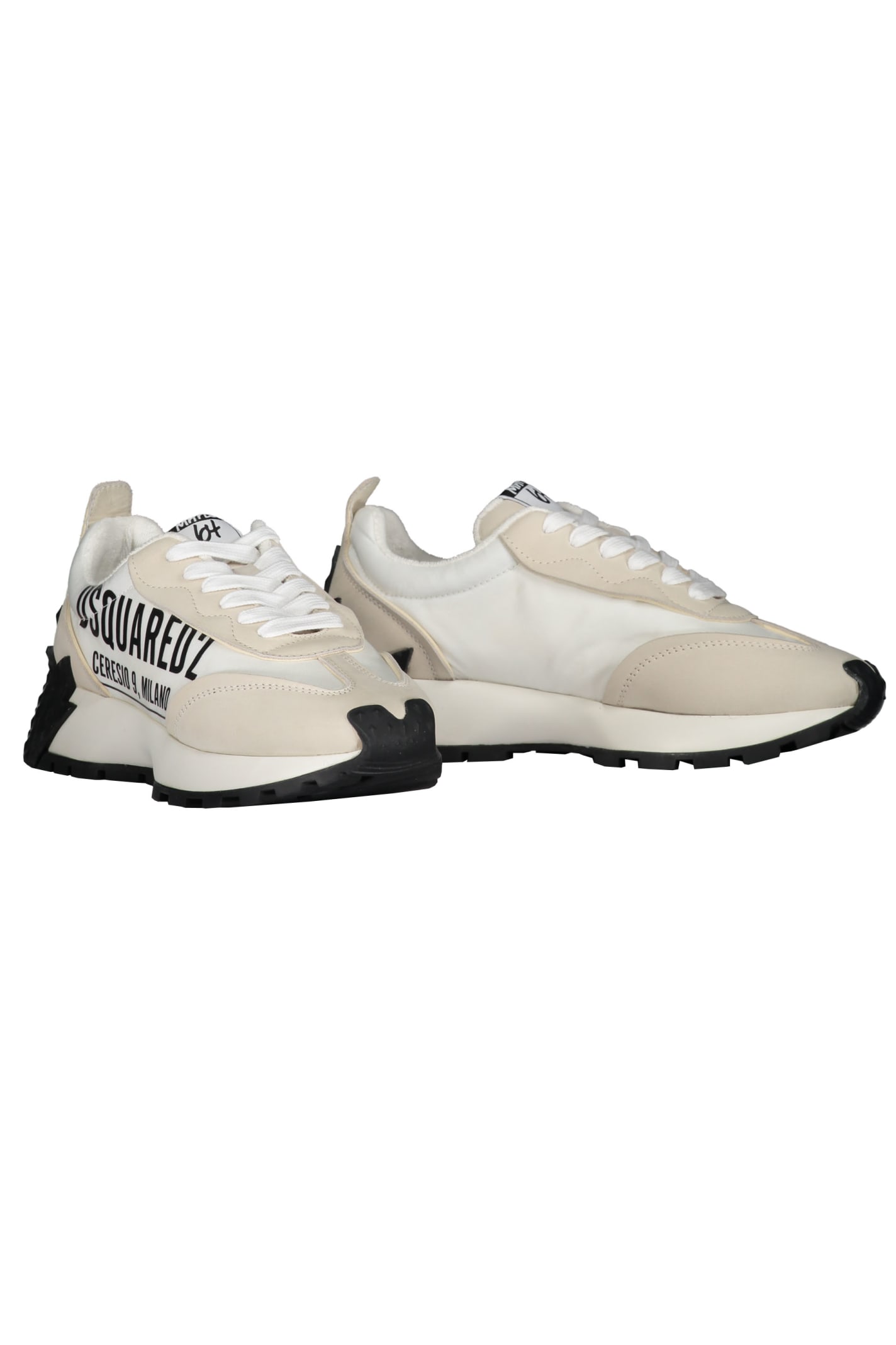 Shop Dsquared2 Logo Detail Leather Sneakers In White