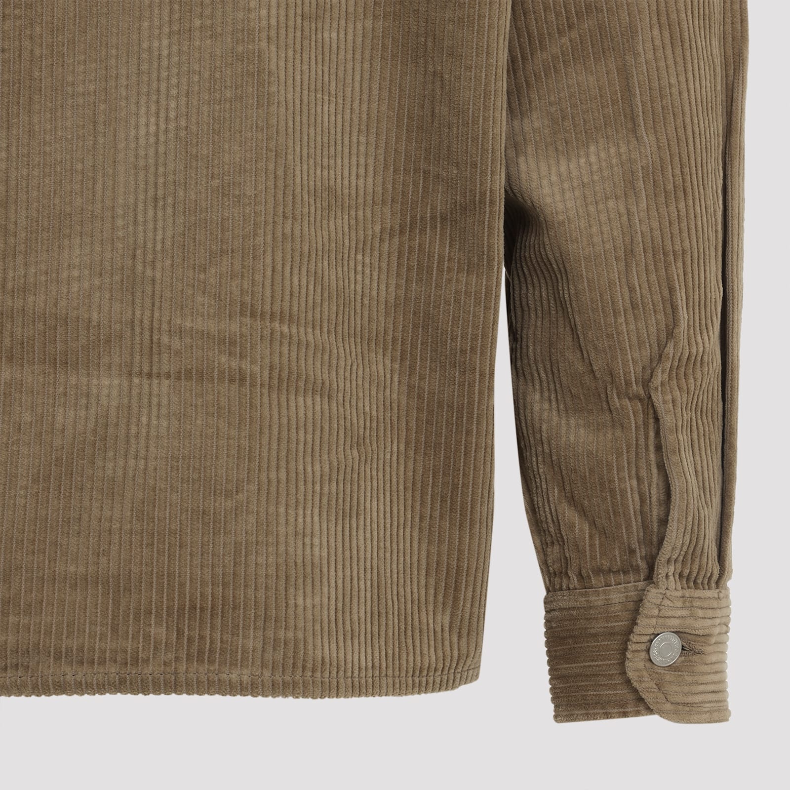 Carhartt Wip Leather Brown Cotton Reynold Shirt Jacket In Green