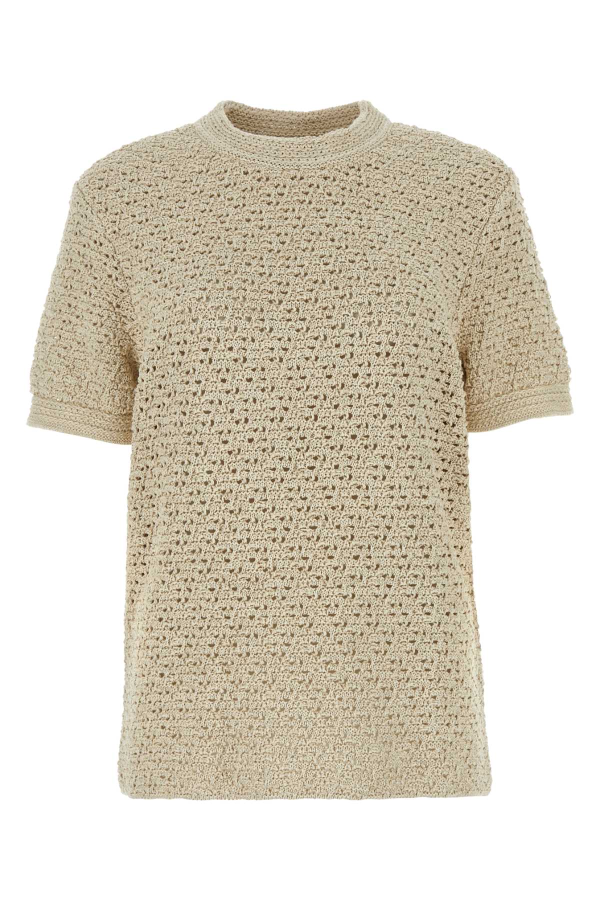 Shop Bottega Veneta Sand Crochet T-shirt