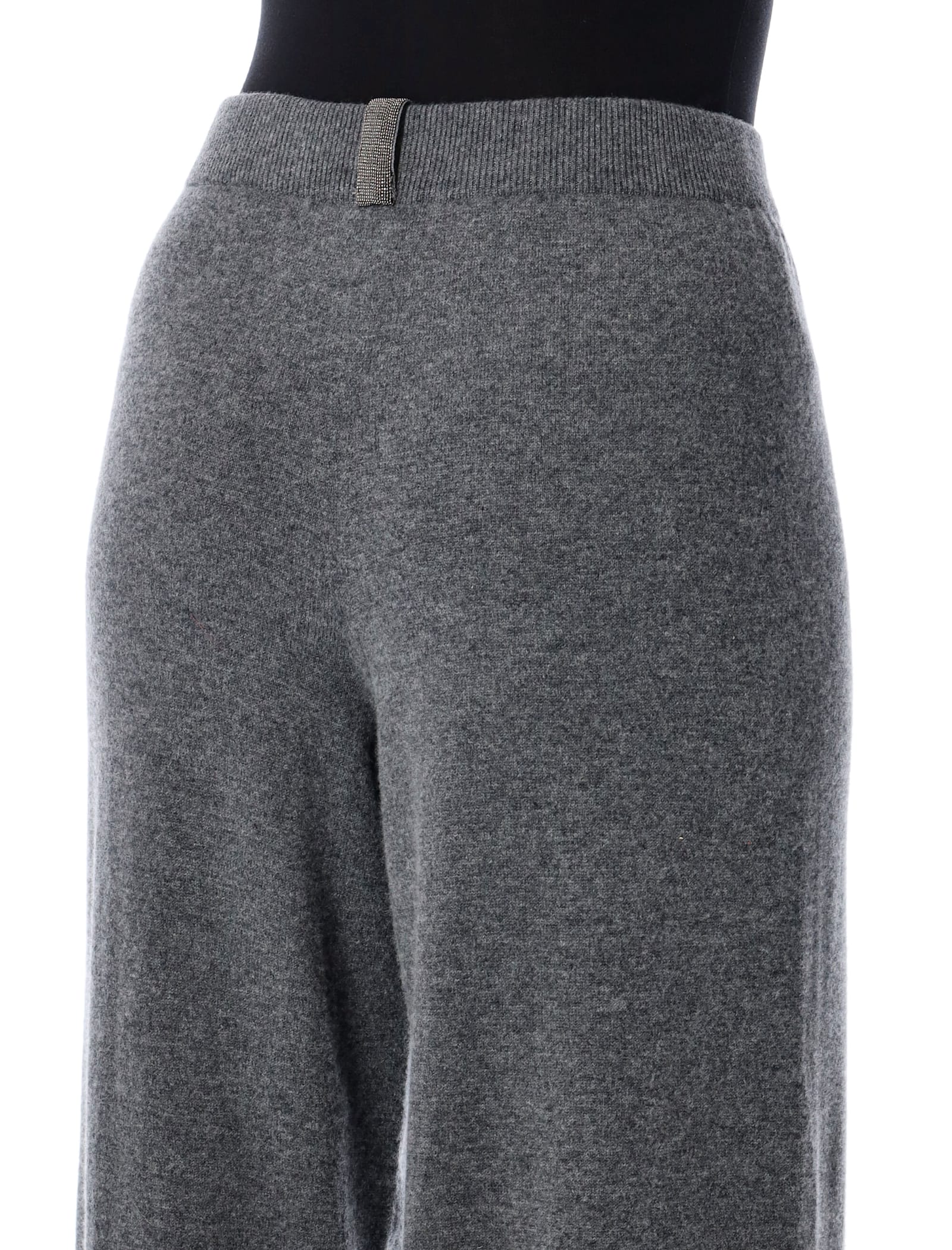 Fabiana Filippi Platinum Wool-cashmere Jogging Trousers In Gray