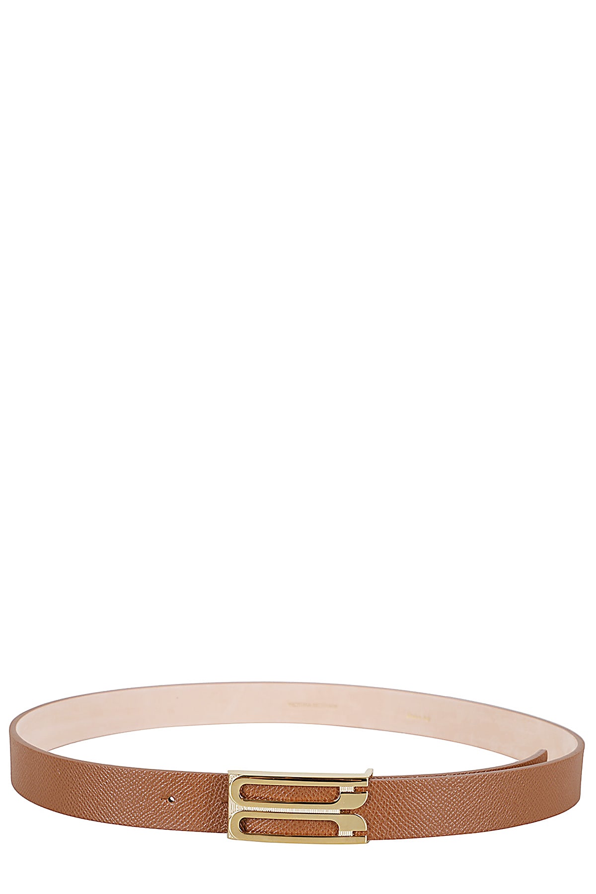 Shop Victoria Beckham Regular Bbuckle Belt In Tan