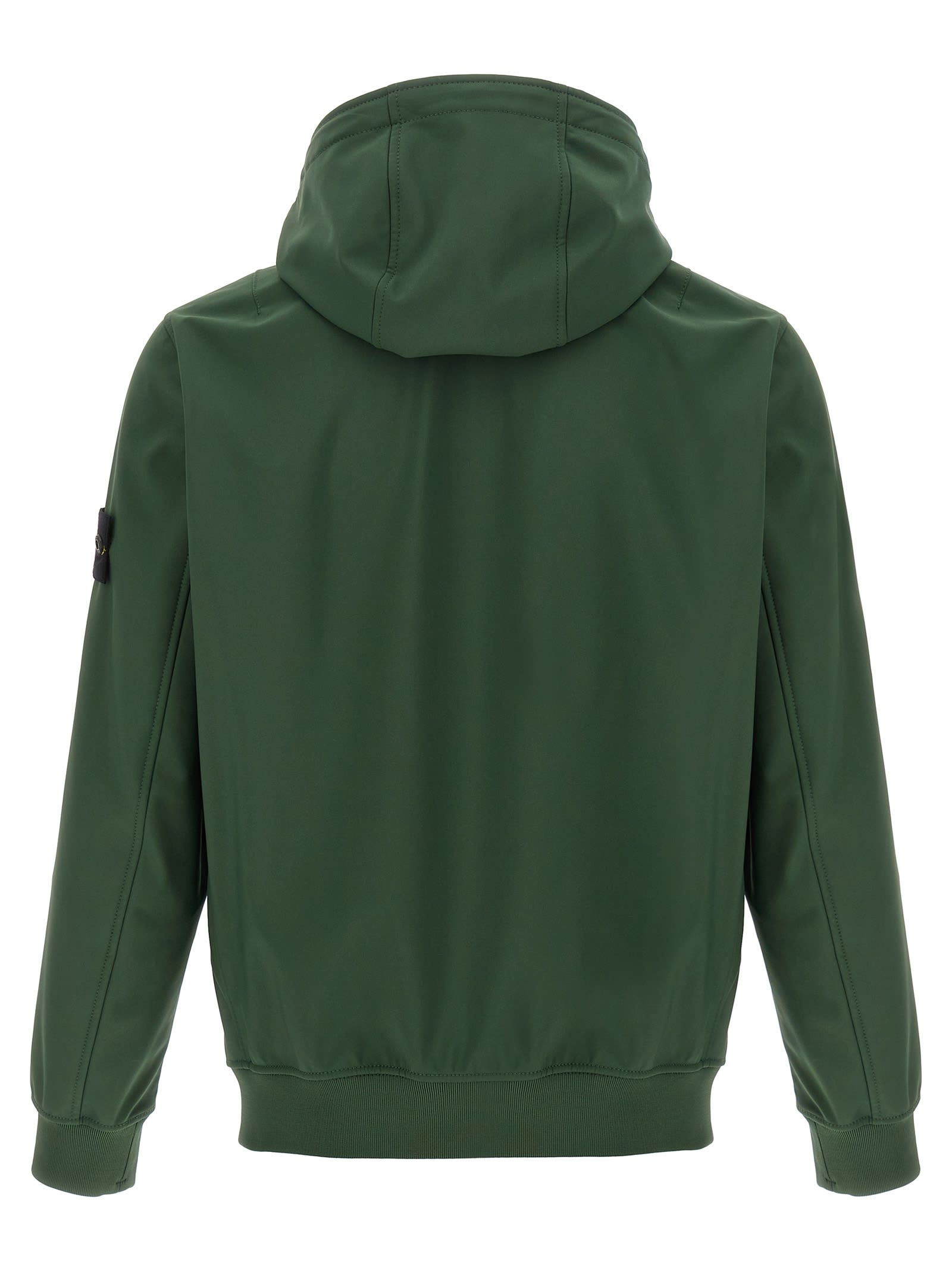 Stone Island Q100004 Hooded Zip-front Jacket In Green