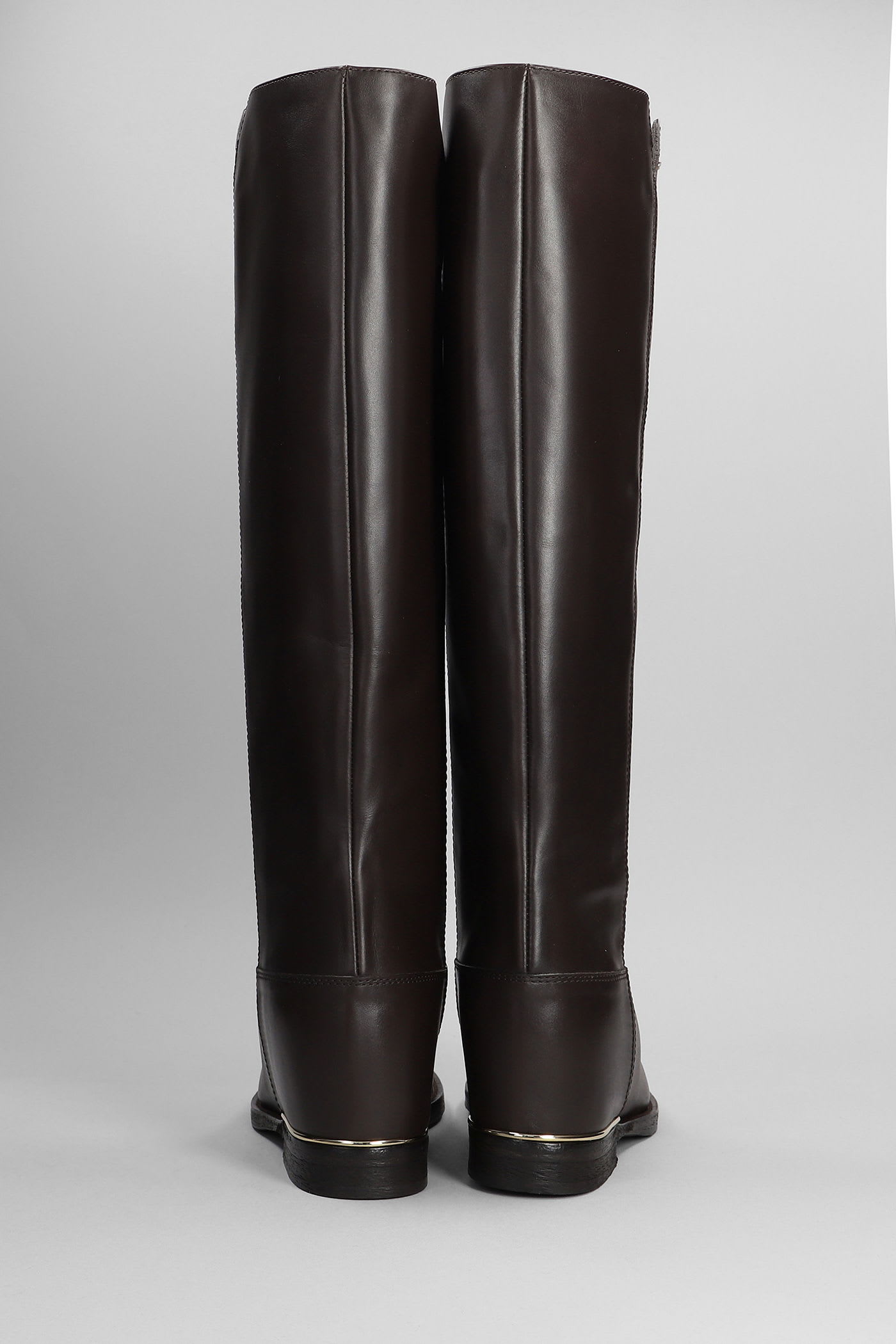 Via Roma 15 In Dark Brown Leather In Brown