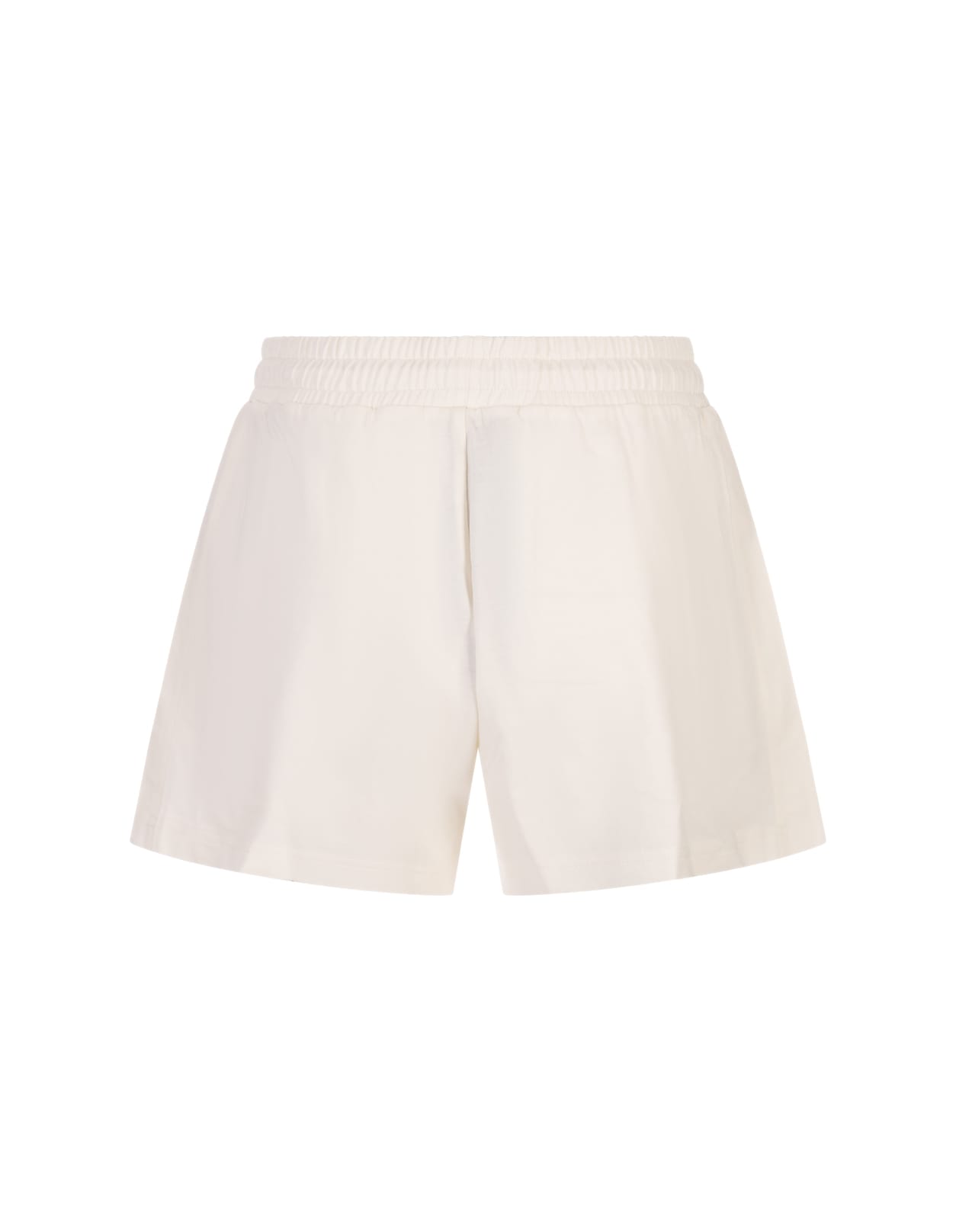 Shop Moncler White Jersey Shorts