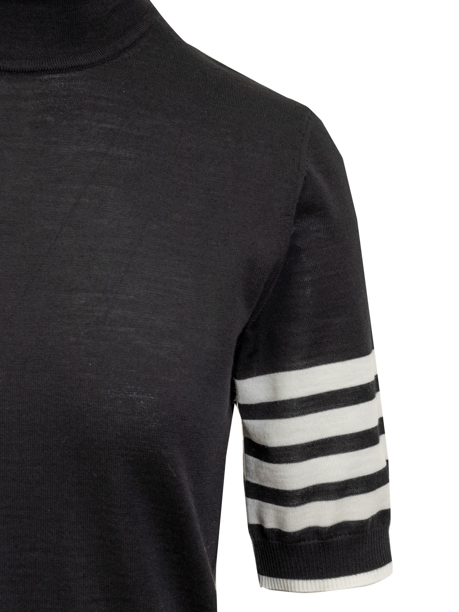 Shop Thom Browne Virgin Wool 4-bar Pullover In Black