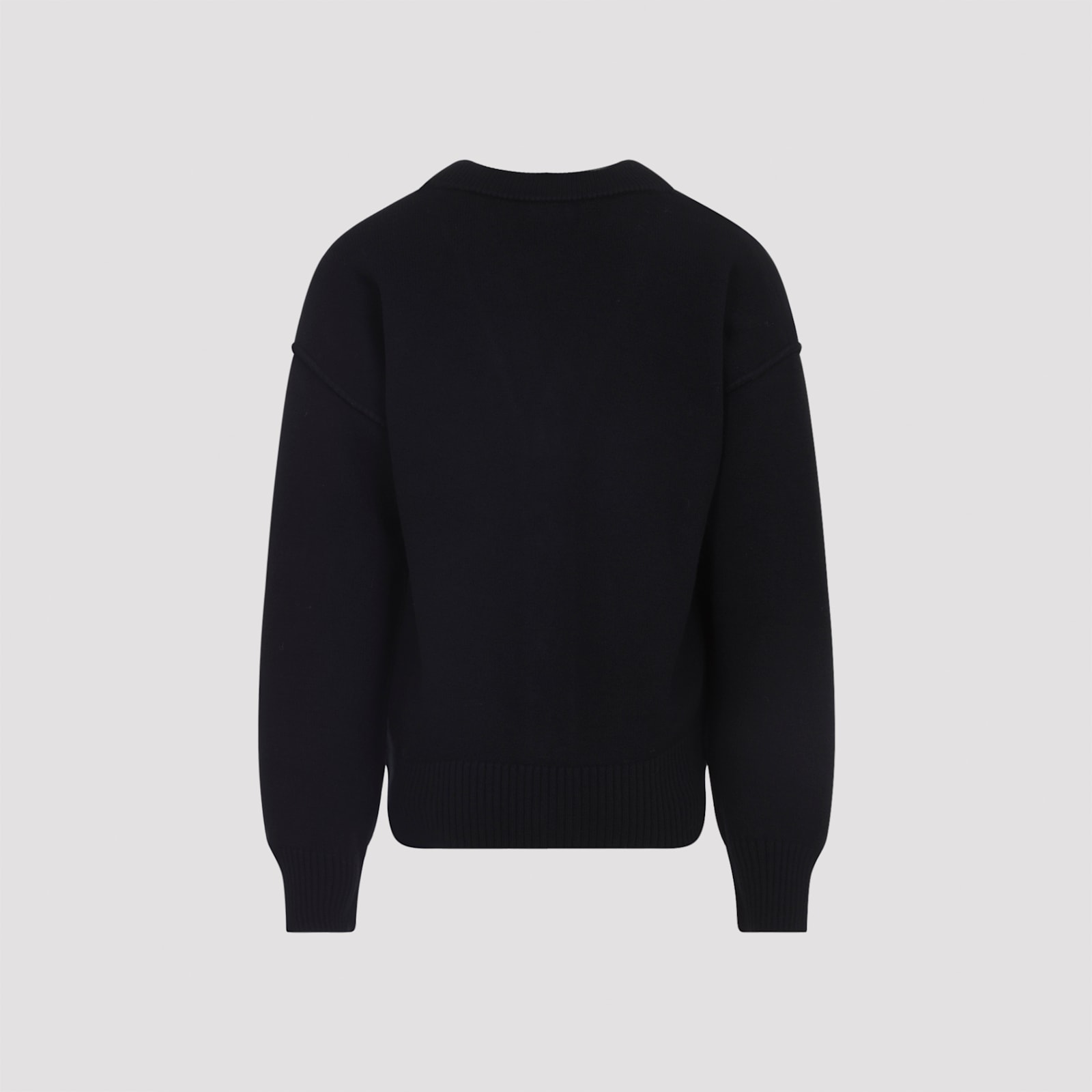 Ami Alexandre Mattiussi Ami Wool Cardigan With Logo In Black