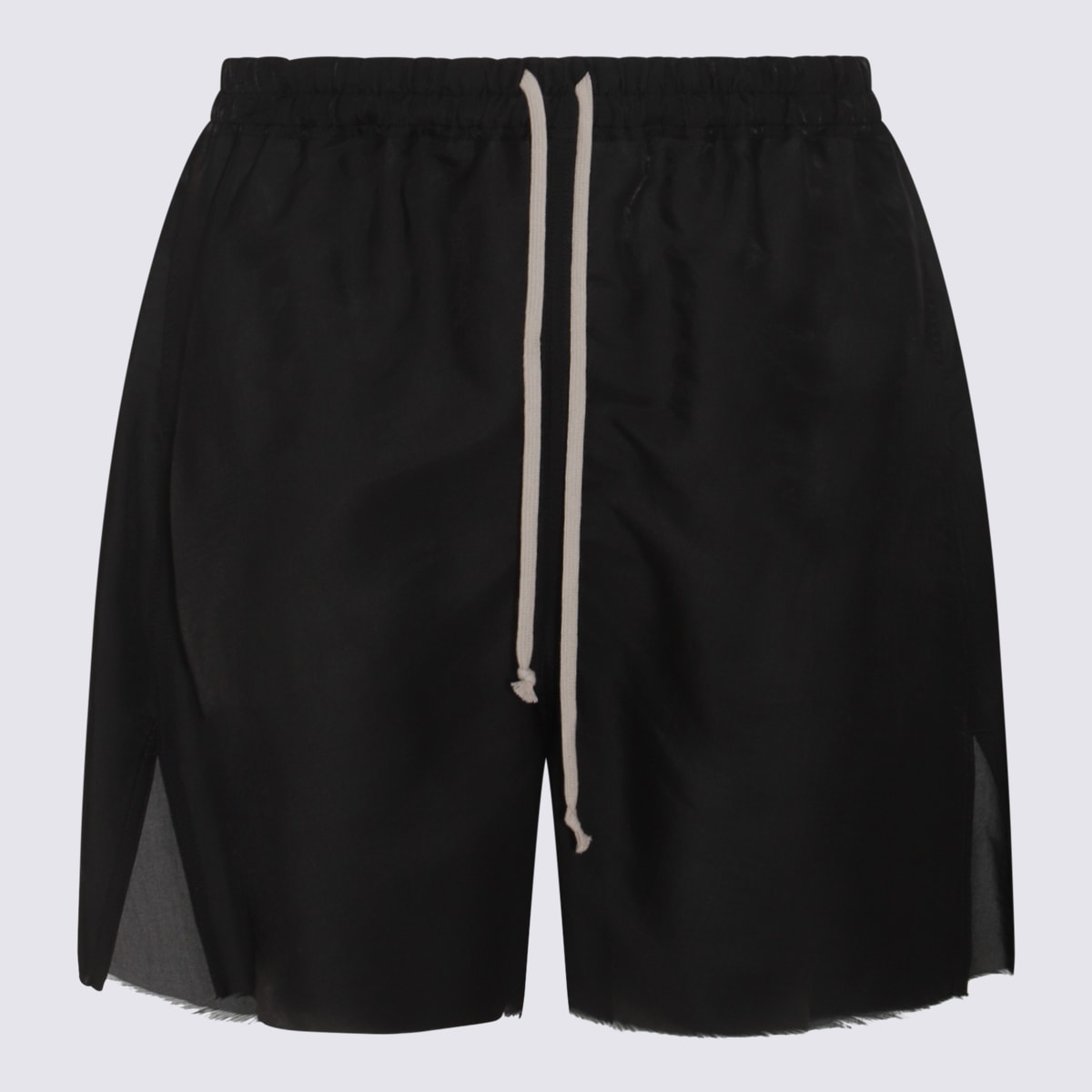 Shop Rick Owens Black Silk Shorts