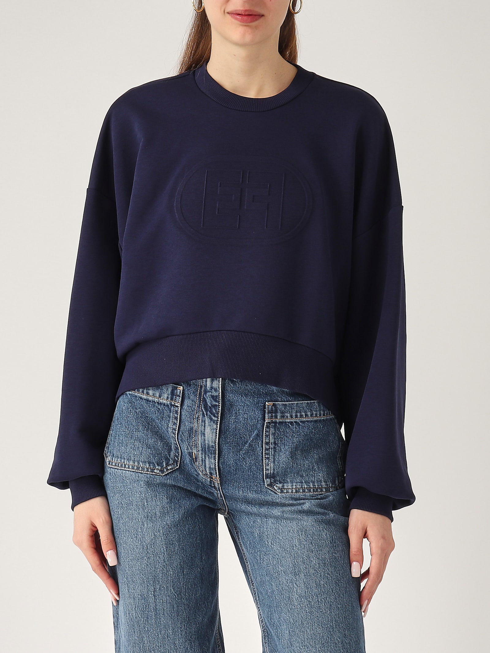 Elisabetta Franchi Cotone Hoodie In Multi