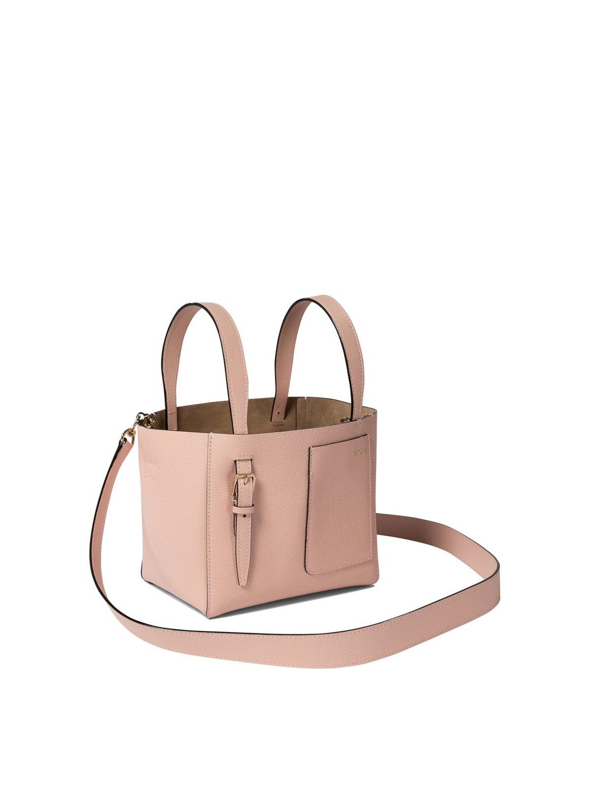 Shop Valextra Mini Soft Bucket Bag In Powder