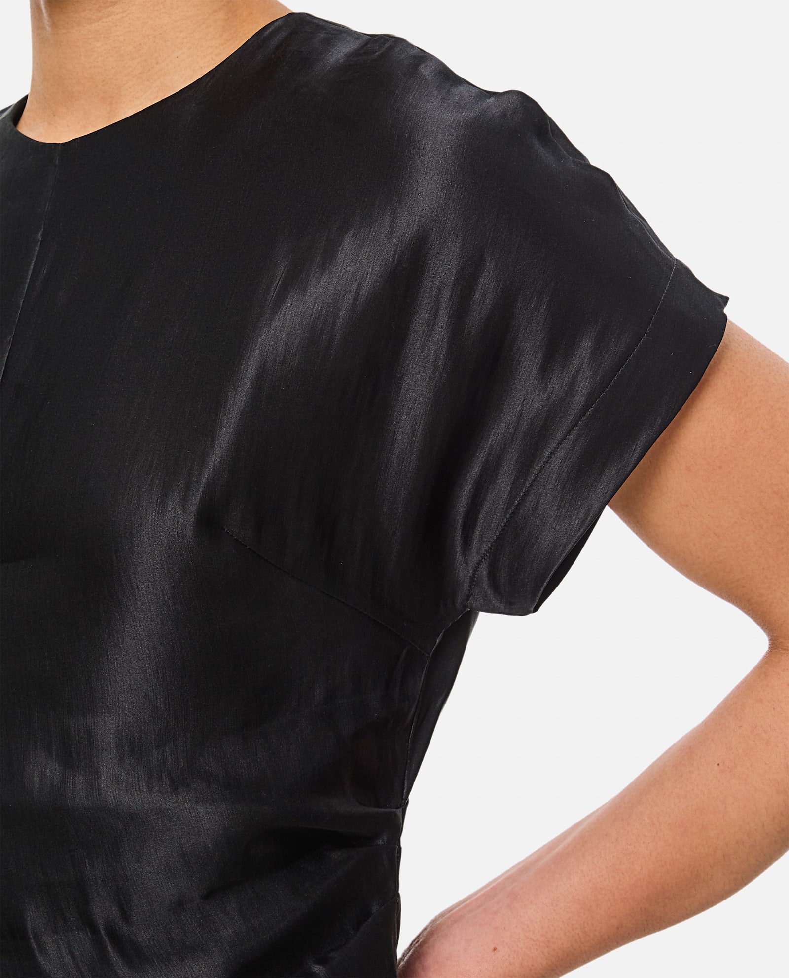 LOULOU STUDIO FITTED SHORT-SLEEVED BLOUSE