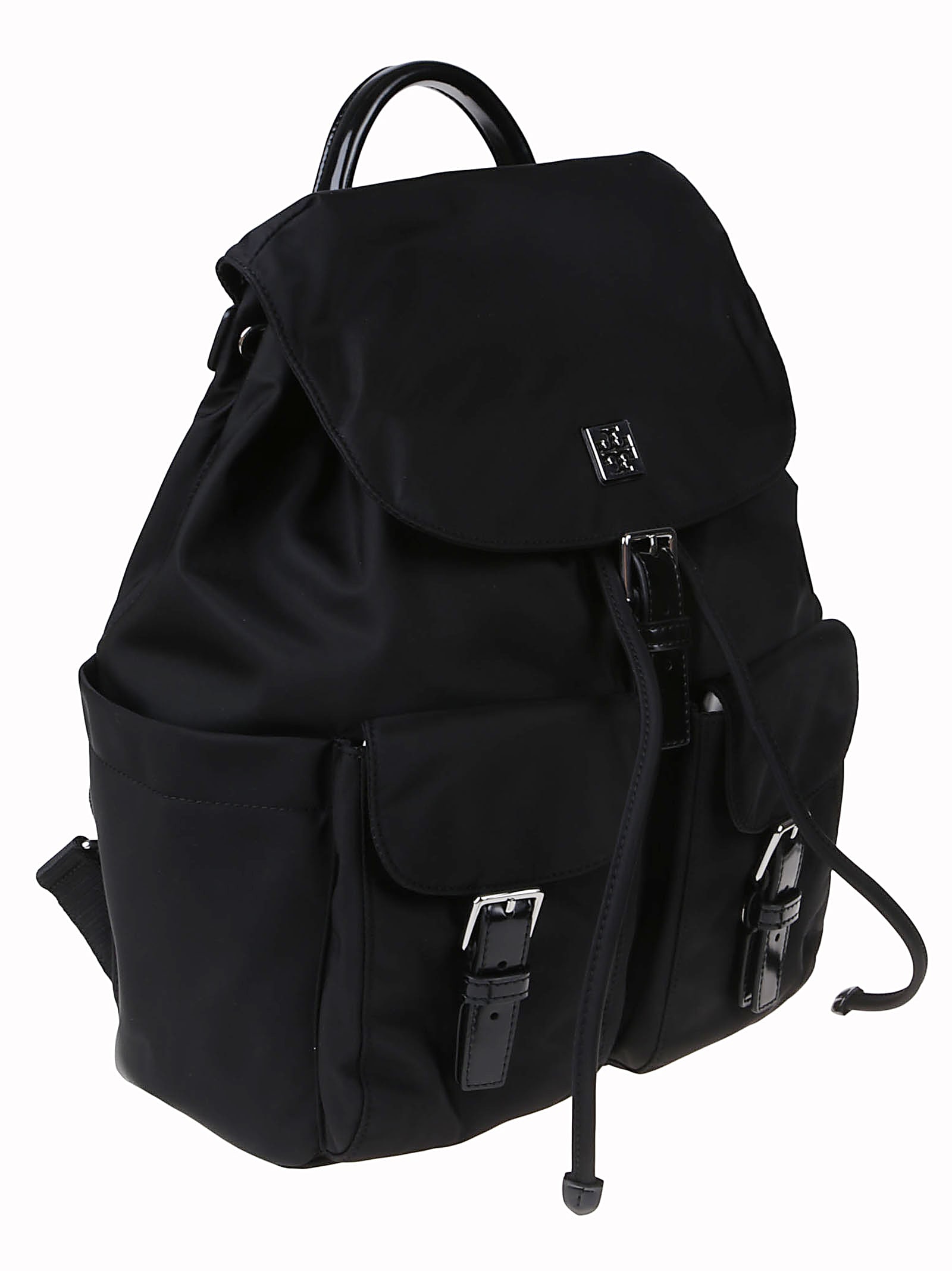 Tory Burch Virginia Buckle Drawstring Backpack In Black