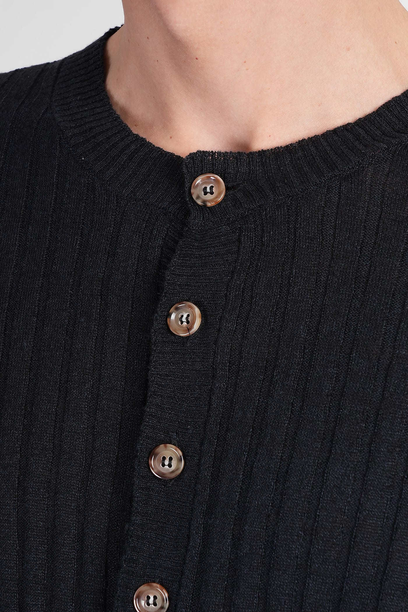 Mauro Grifoni T-shirt In Black Linen