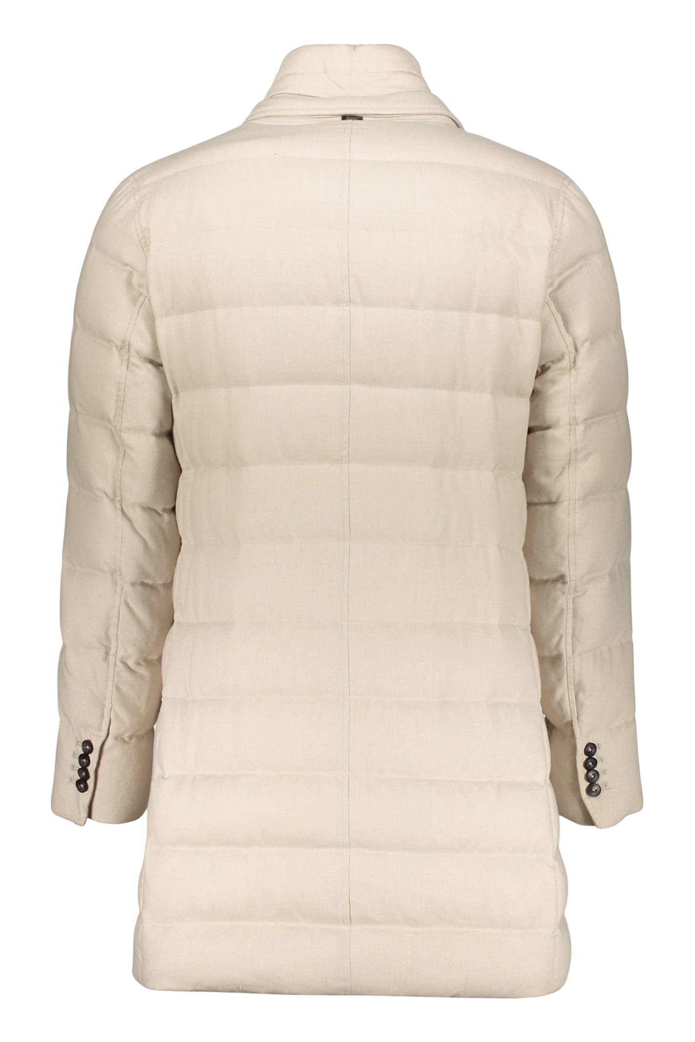 Herno Beige Down Jacket With Elegant Collar In Neutral