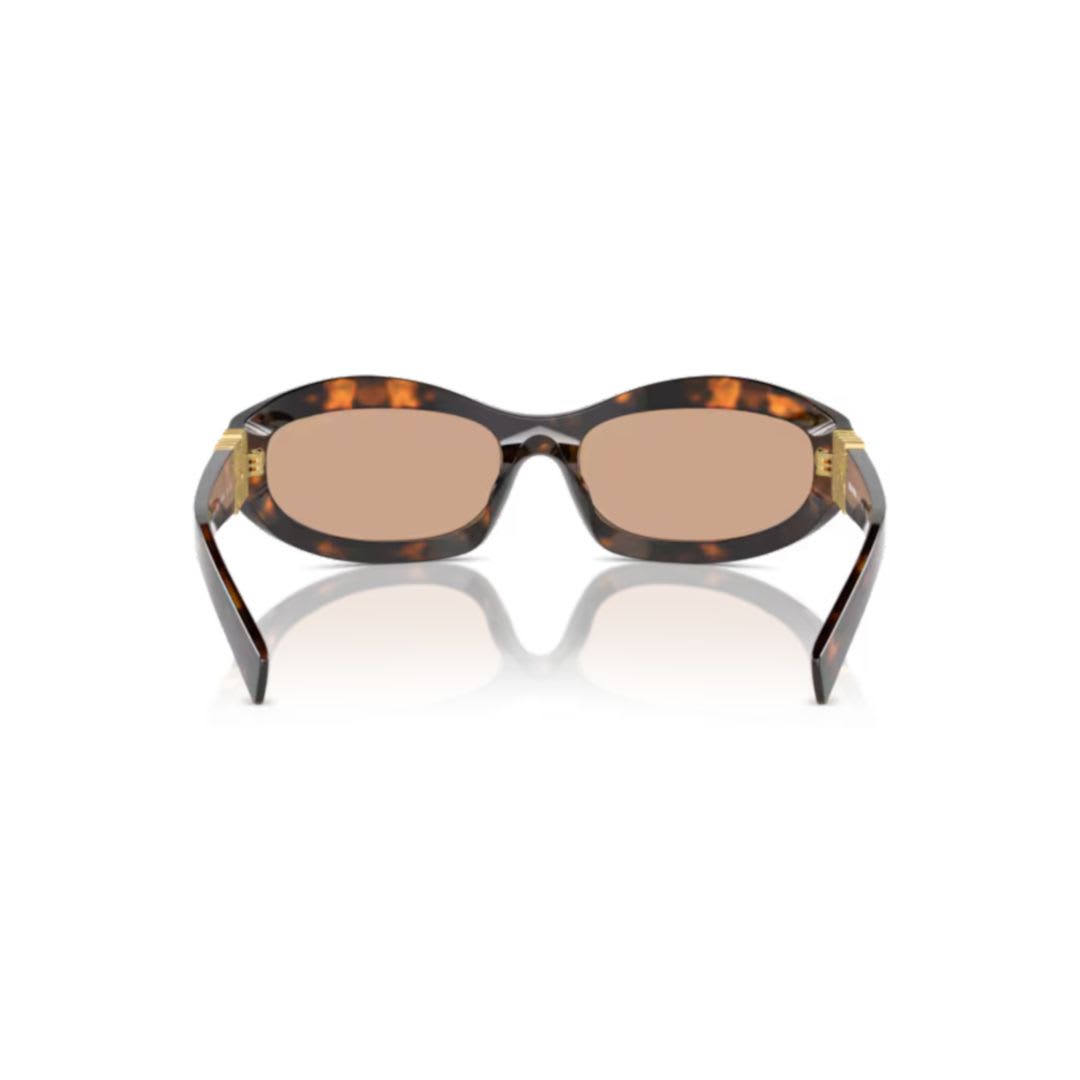 Miu Miu Cat-eye Sunglasses With Glossy Finish And Distinctive Detailing In Brown