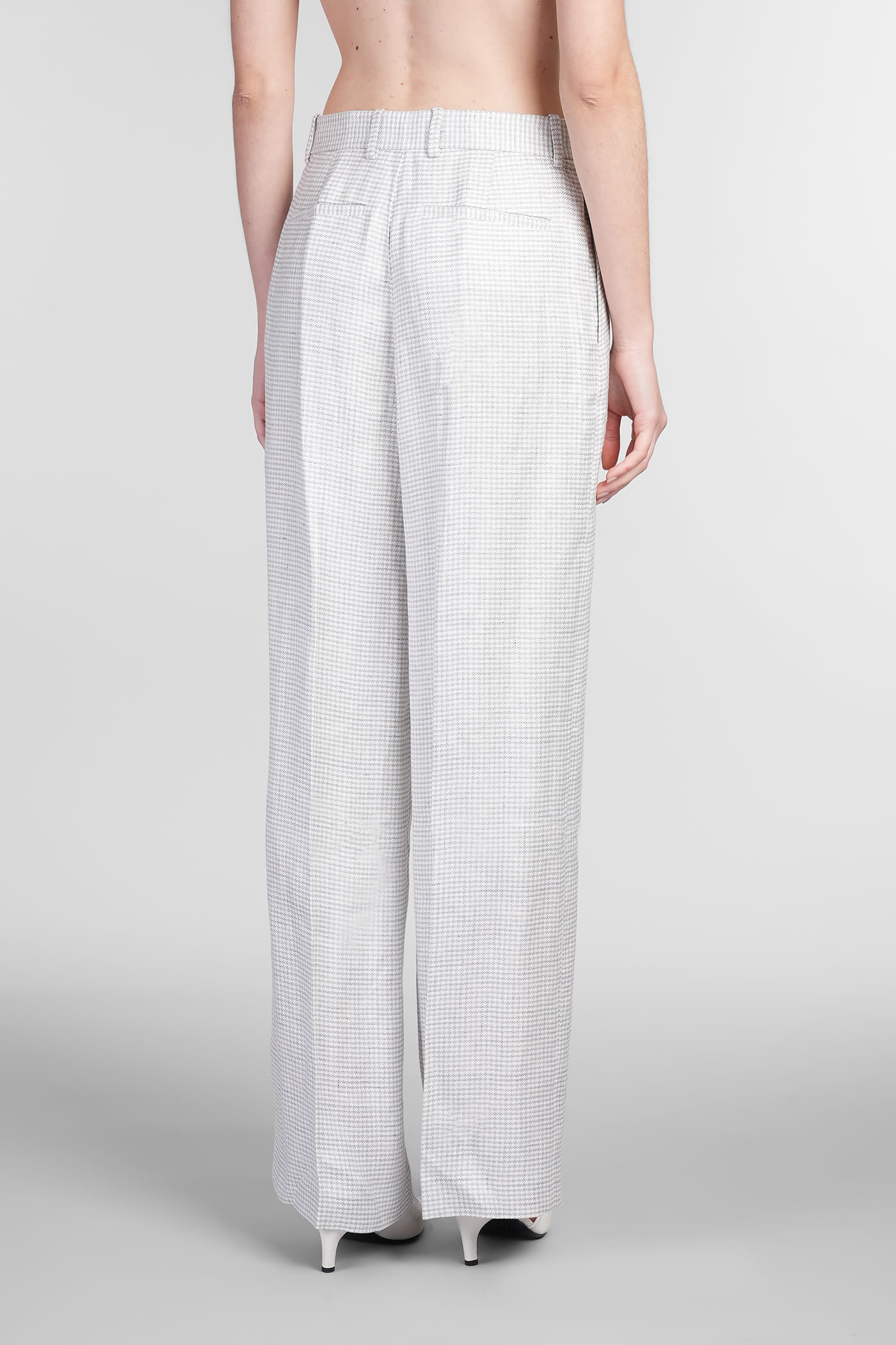 Theory Pants In Grey Linen In Grey