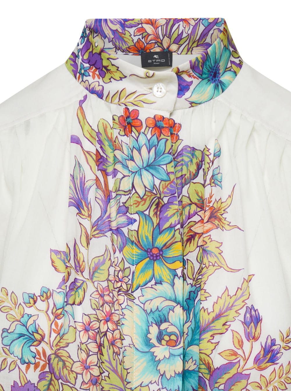 Shop Etro Multicolored Floral Print Blouse In Cotton Woman