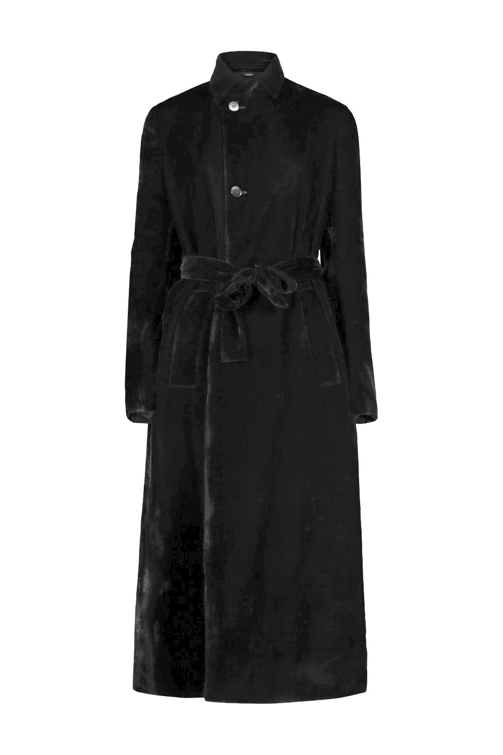 Shop Sapio N°35 Velvet Coat In Black