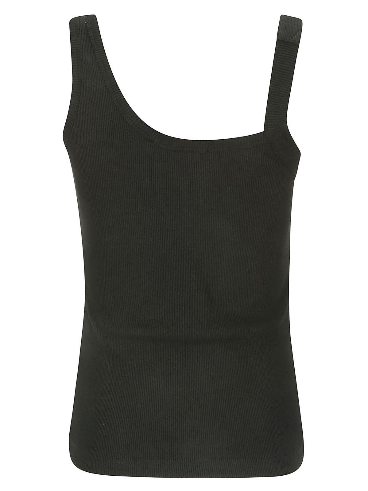 Shop Versace Jeans Couture Buckle-embellished Ribbed Tank Top In Nero