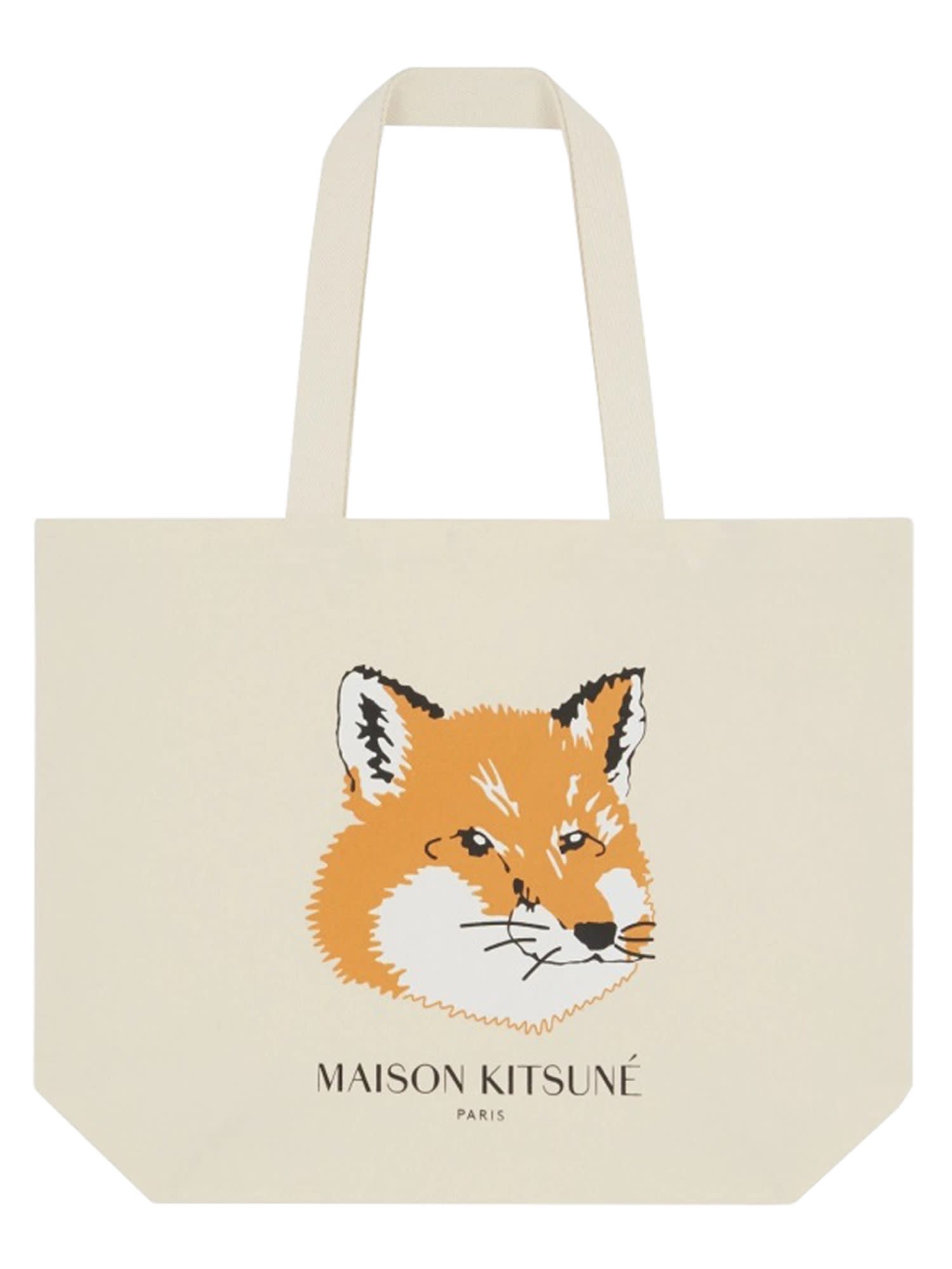 MAISON KITSUNÉ FOX HEAD SHOPPING BAG