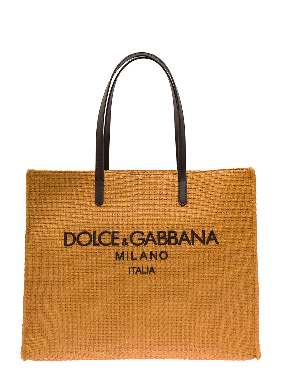Dolce & Gabbana Shopping In Raffia Logo Ricamato