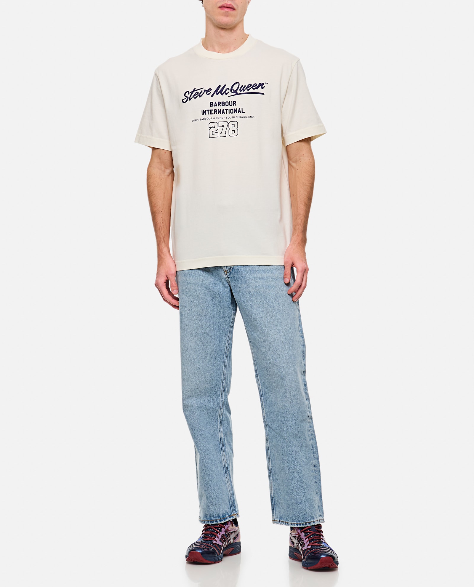 Barbour White Crewneck Logo T-shirt In White