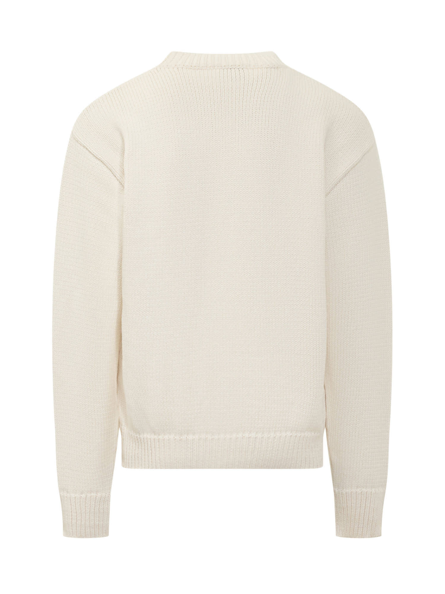 Shop Off-white Big Logo Jacquard Sweater In Cream Black