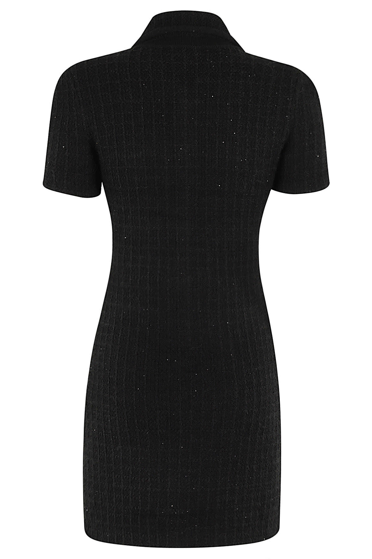 Shop Self-portrait Jewel Button Knit Mini Dress In Black