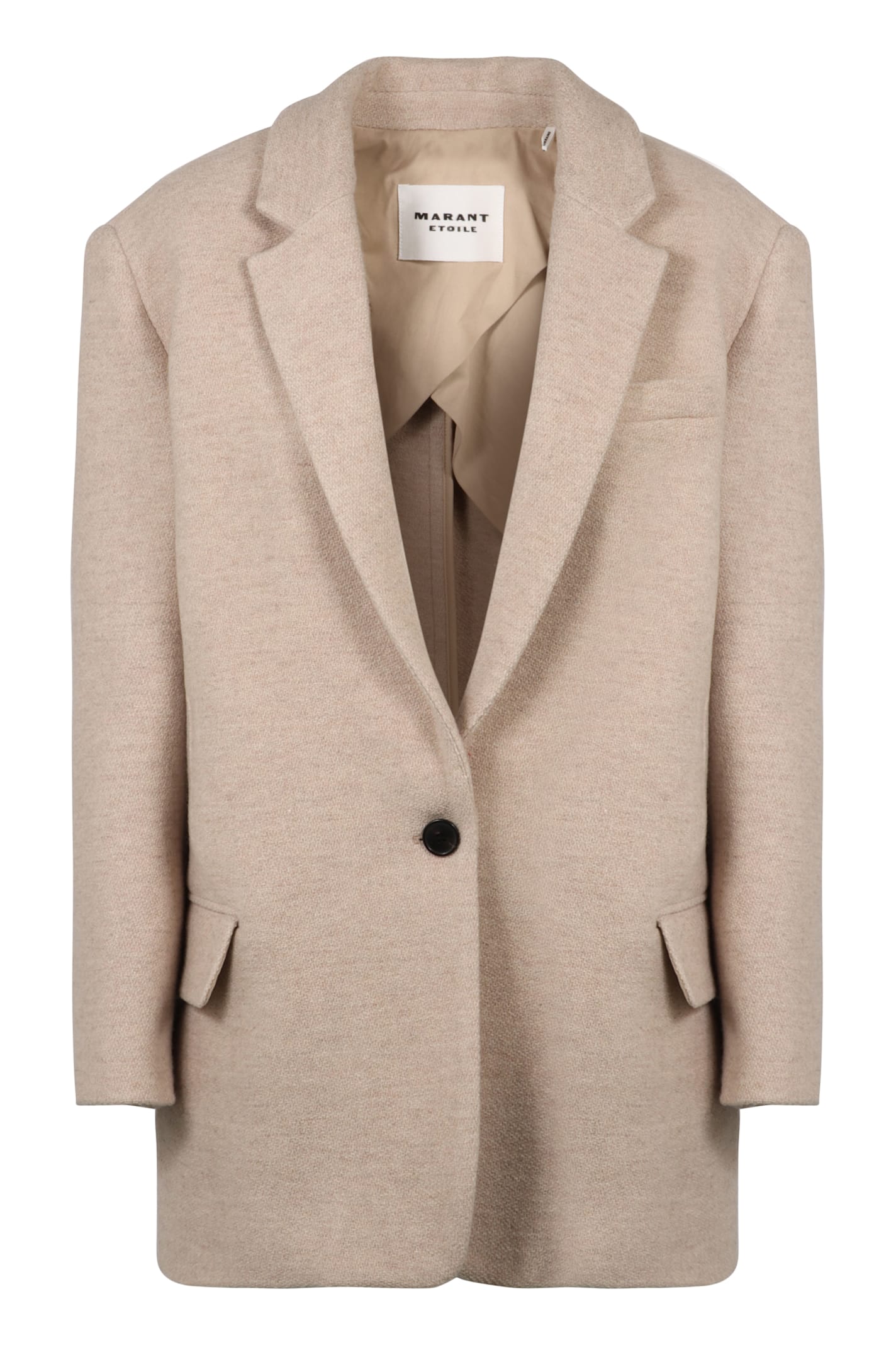 Isabel Marant Étoile Wool Blazer With Notched Lapel And Pockets In Brown