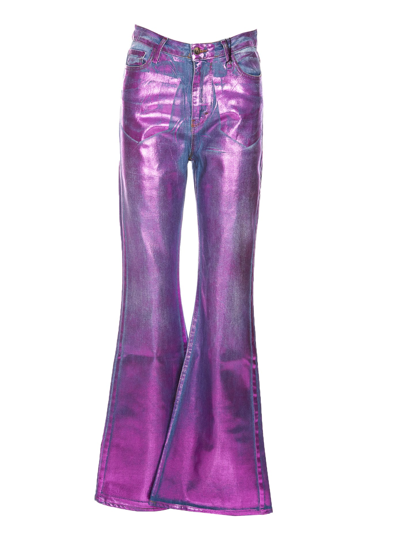 Laminated Flare Jeans