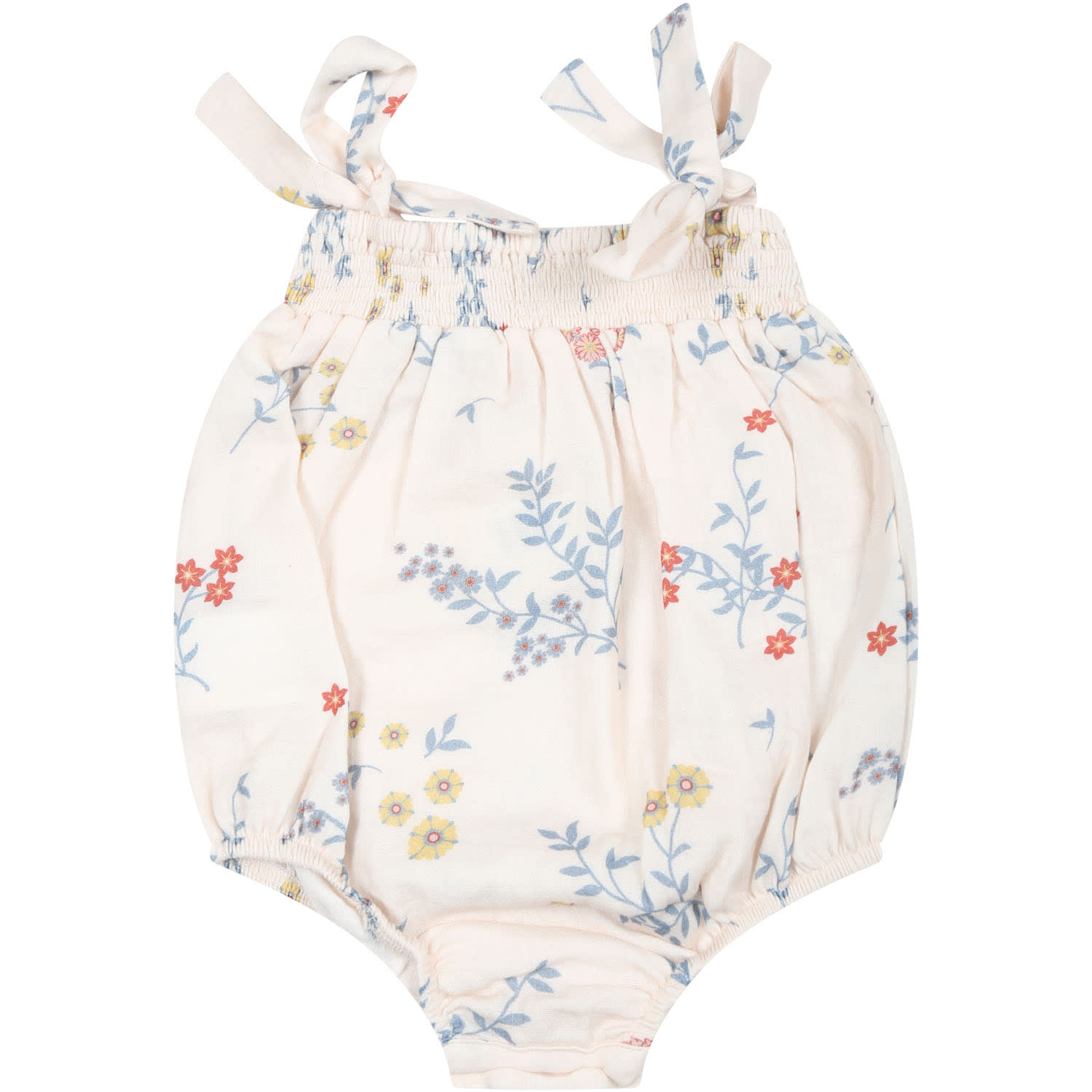 Shop Coco Au Lait Ivory Romper For Baby Girl With Flowers Print