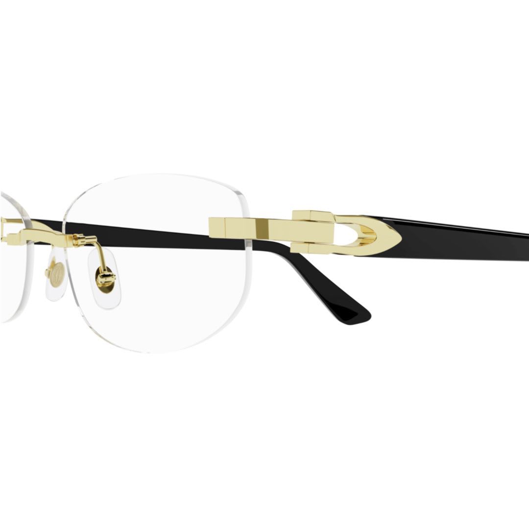 Cartier Ct0318o-001 Gold-black-transparent In Gold