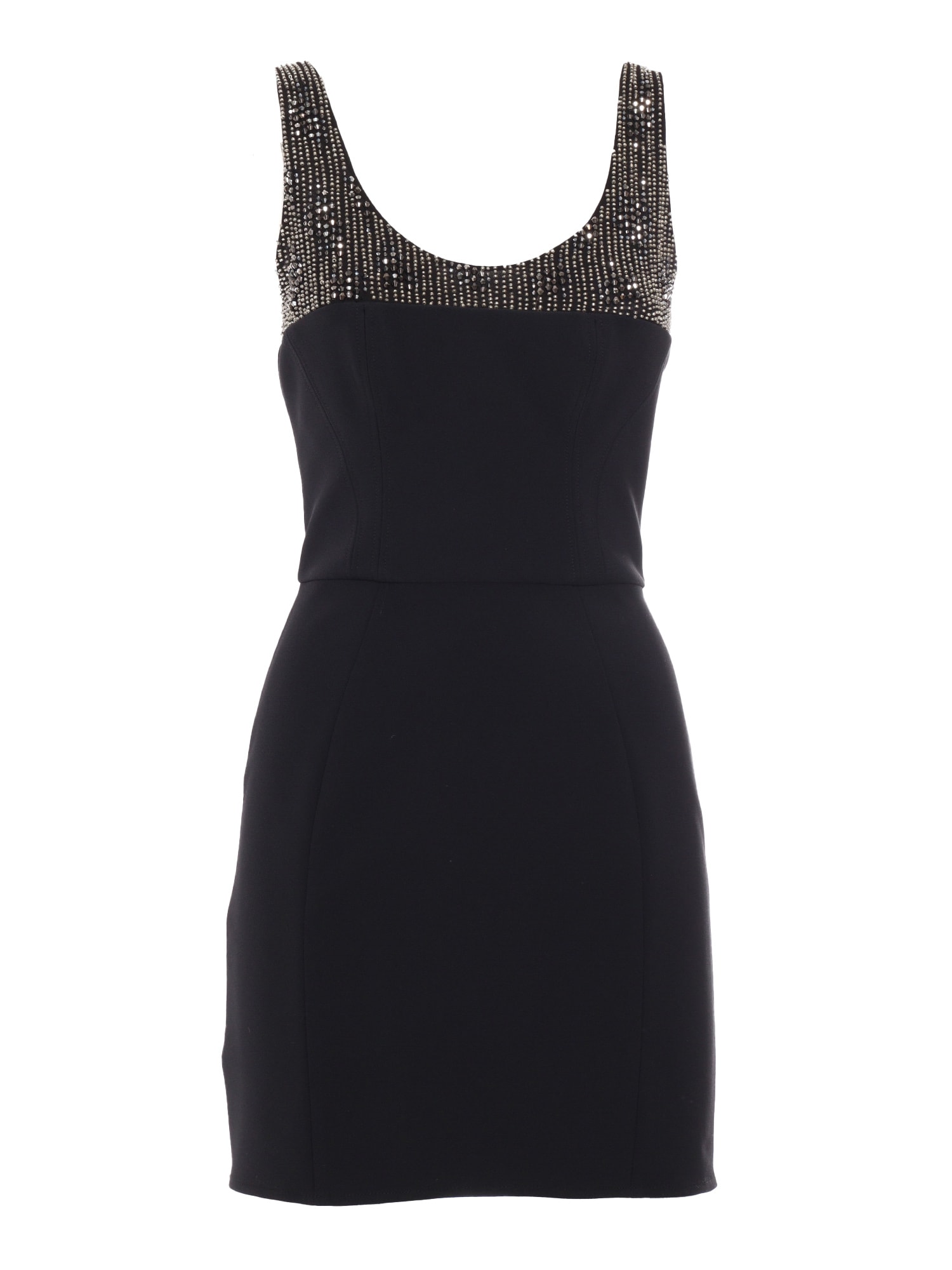 Shop Elisabetta Franchi Black Dress With Beads