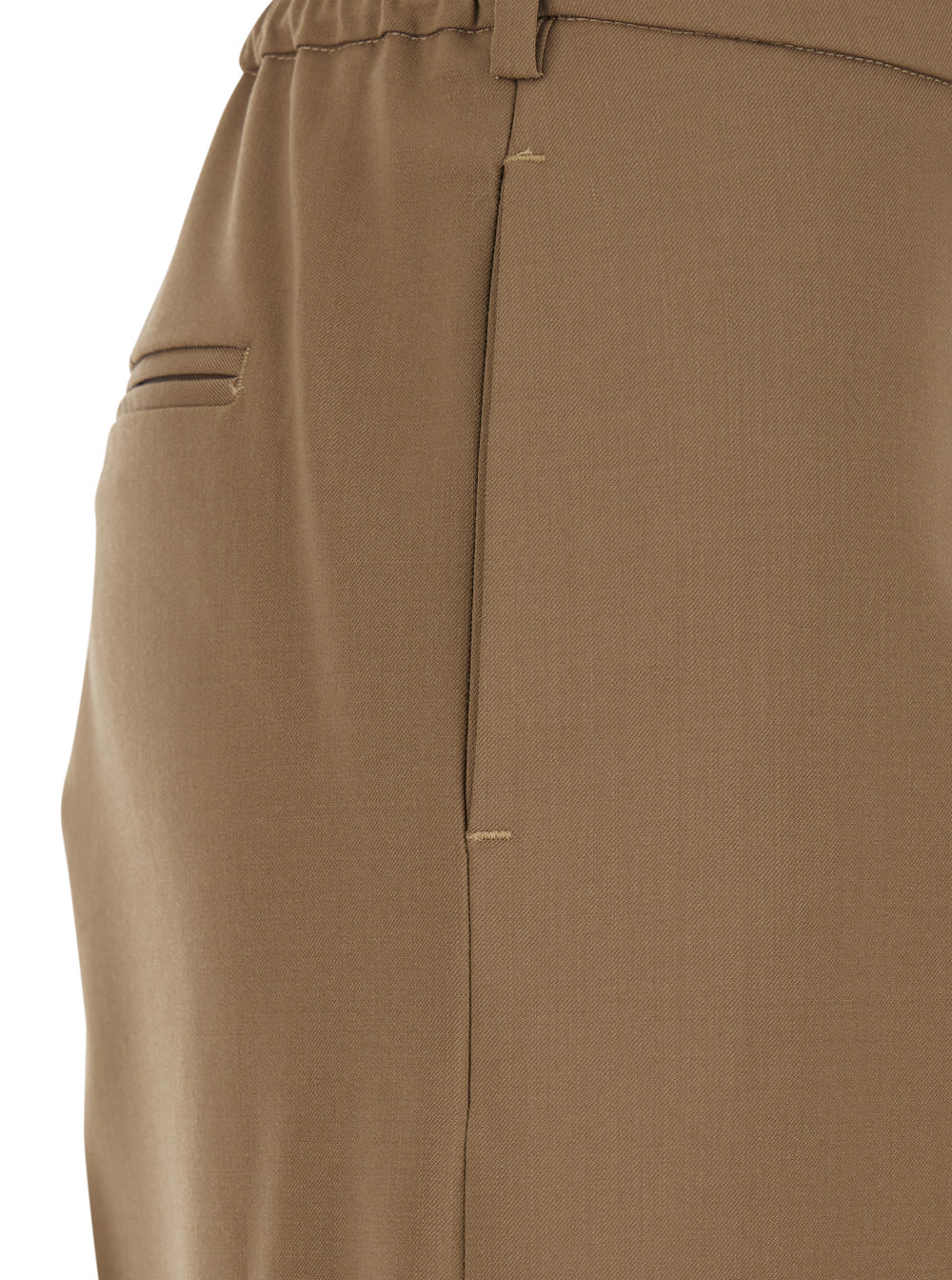 Pt Torino Lorenza Half Elasticated Belt Pants In Brown
