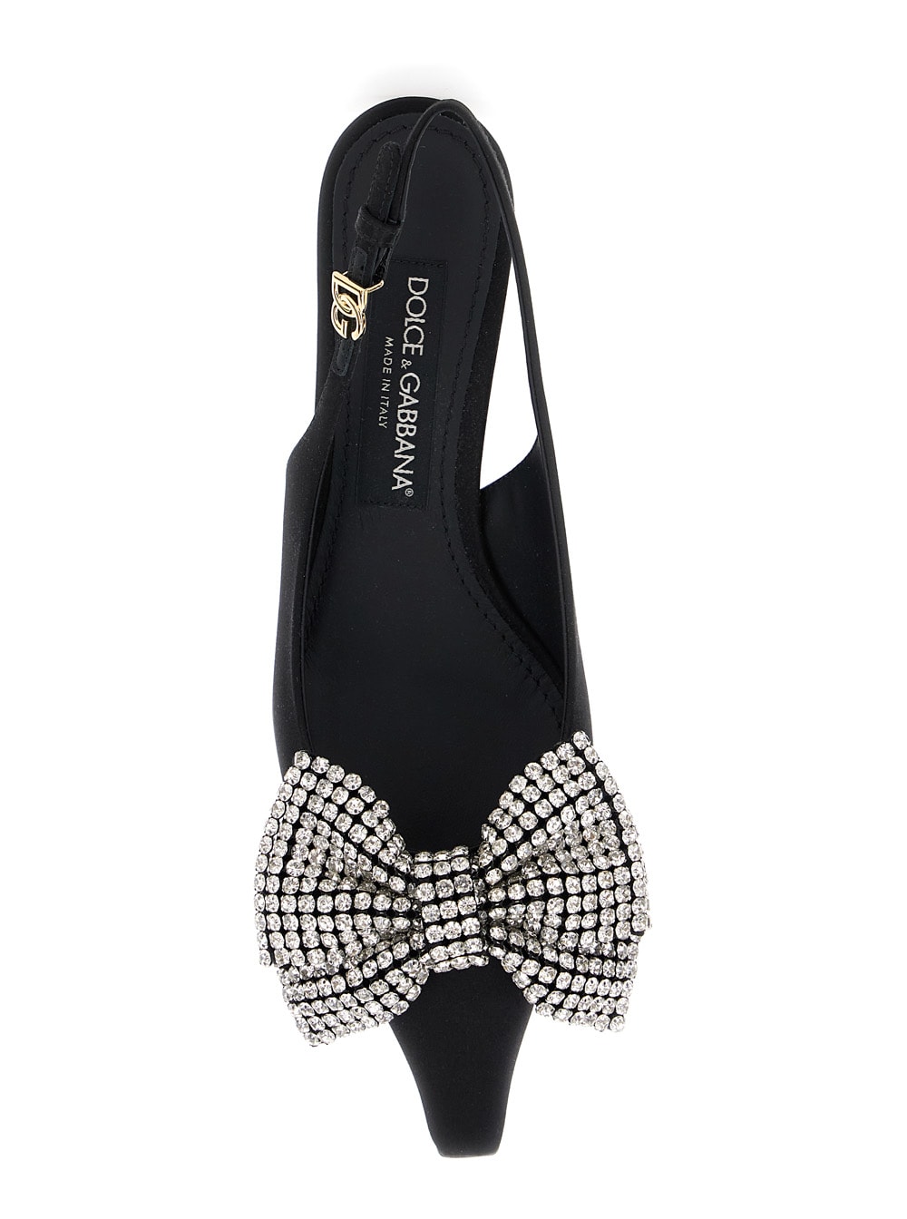 Shop Dolce & Gabbana Svarovsky Bow Kitten Heel In Black