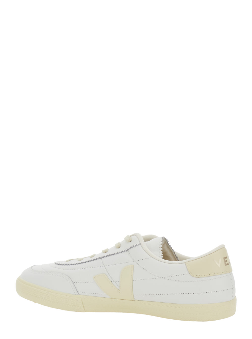 Shop Veja Panenka White Sneaker With Logo On The Side And Contrasting Heel In Leather Unisex