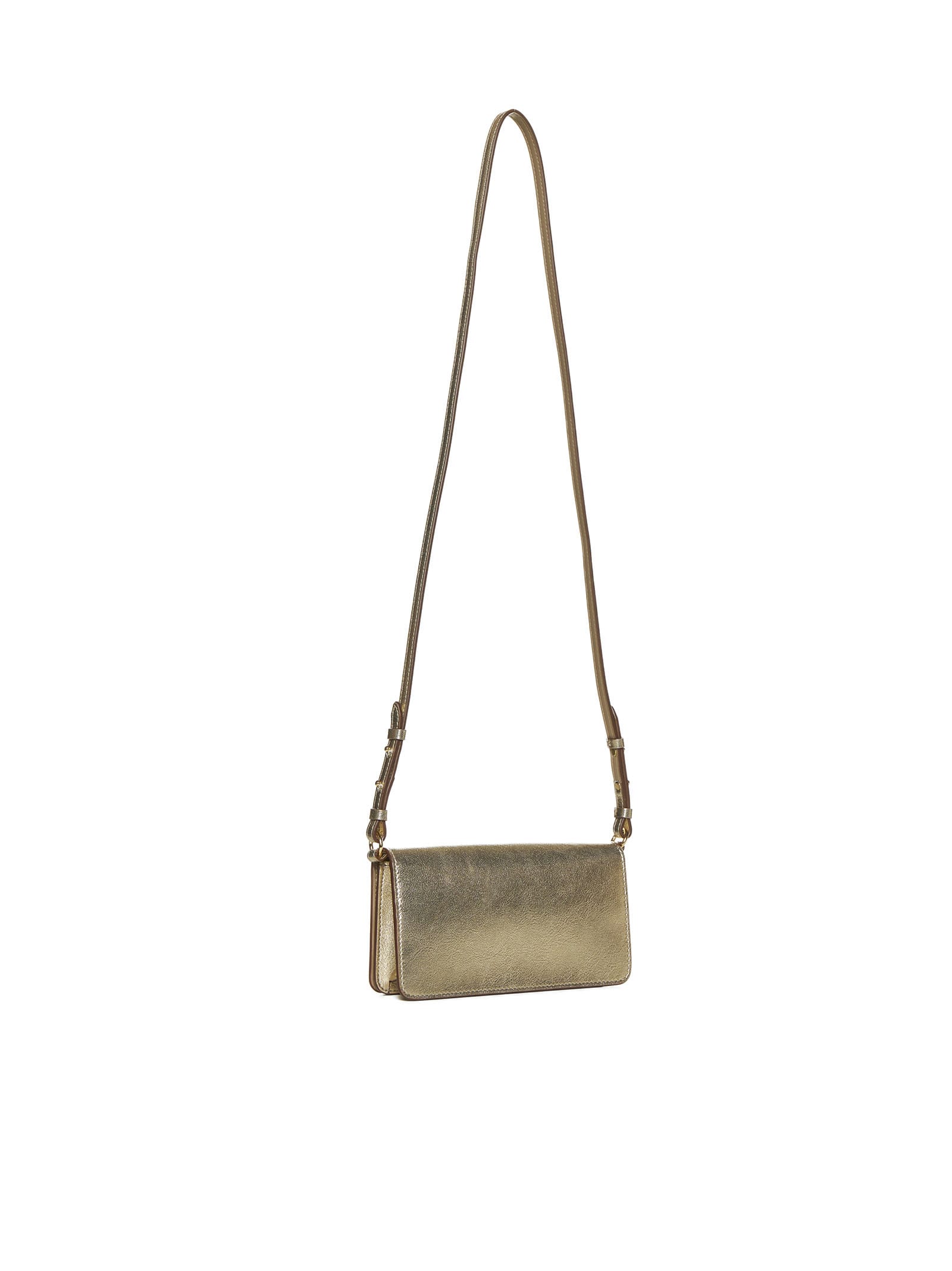Shop Stella Mccartney Shoulder Bag In Light Gold