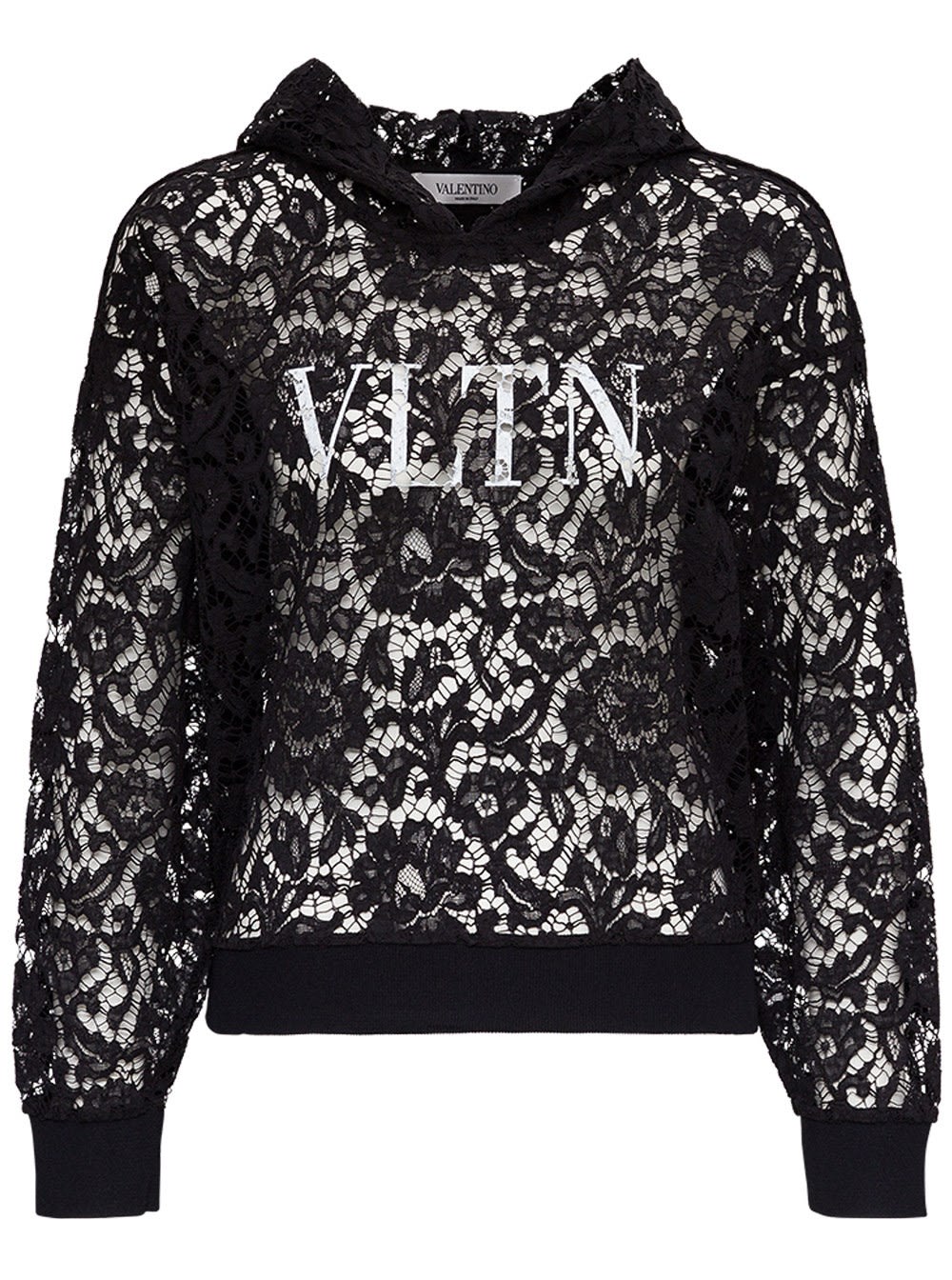 Valentino Lace Hoodie With Front Logo