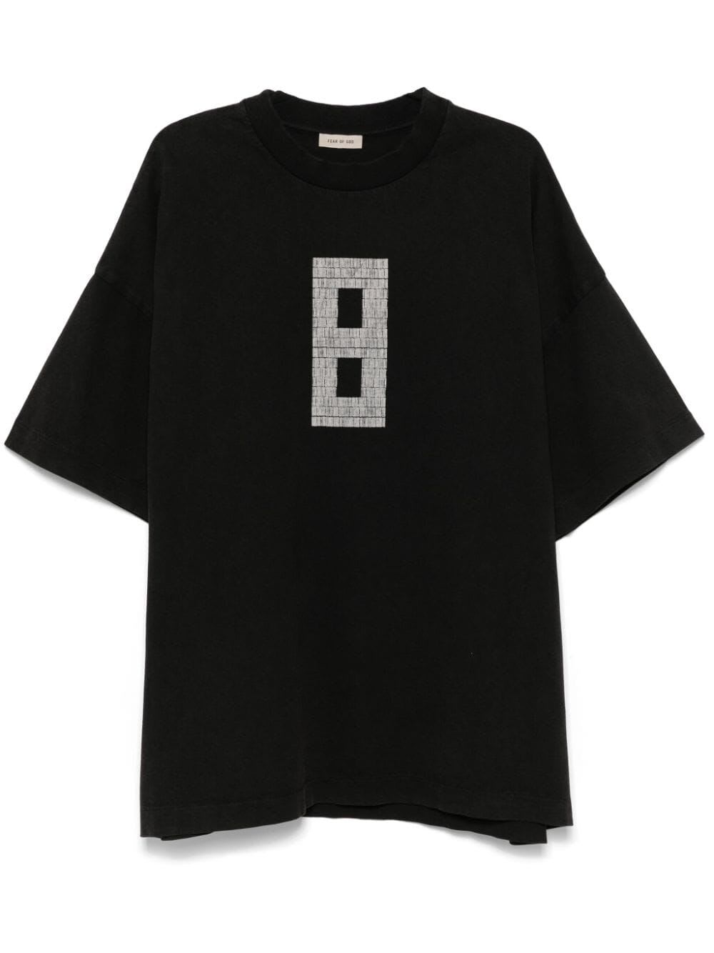 Shop Fear Of God Short Sleeve Tee 8 Grey Print In Black