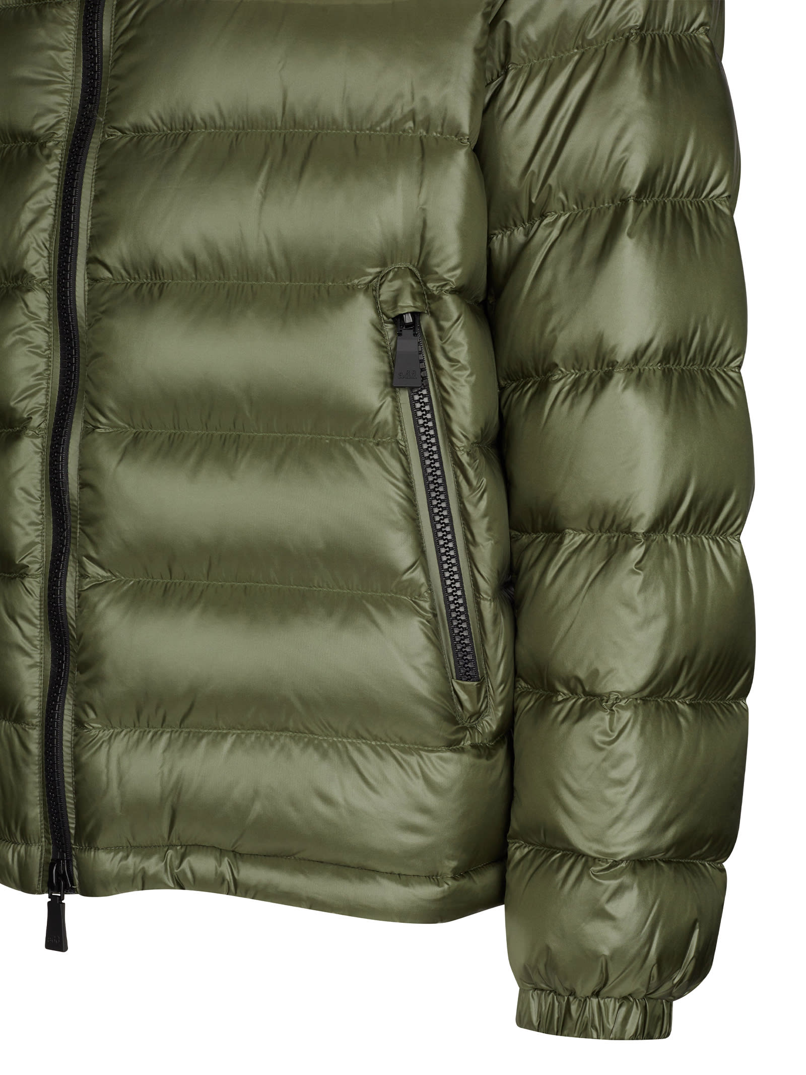 Shop Add Green Quilted Down Jacket With Hood Men In Larice