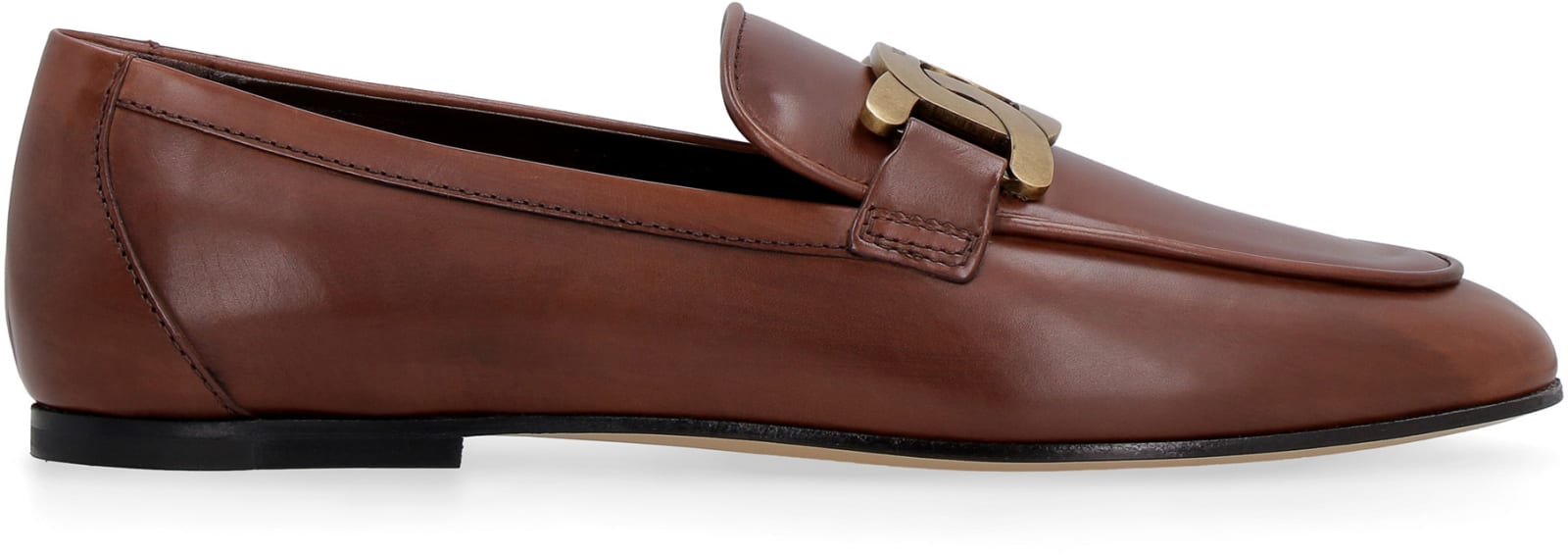 Shop Tod's Leather Loafers Tods In Brown