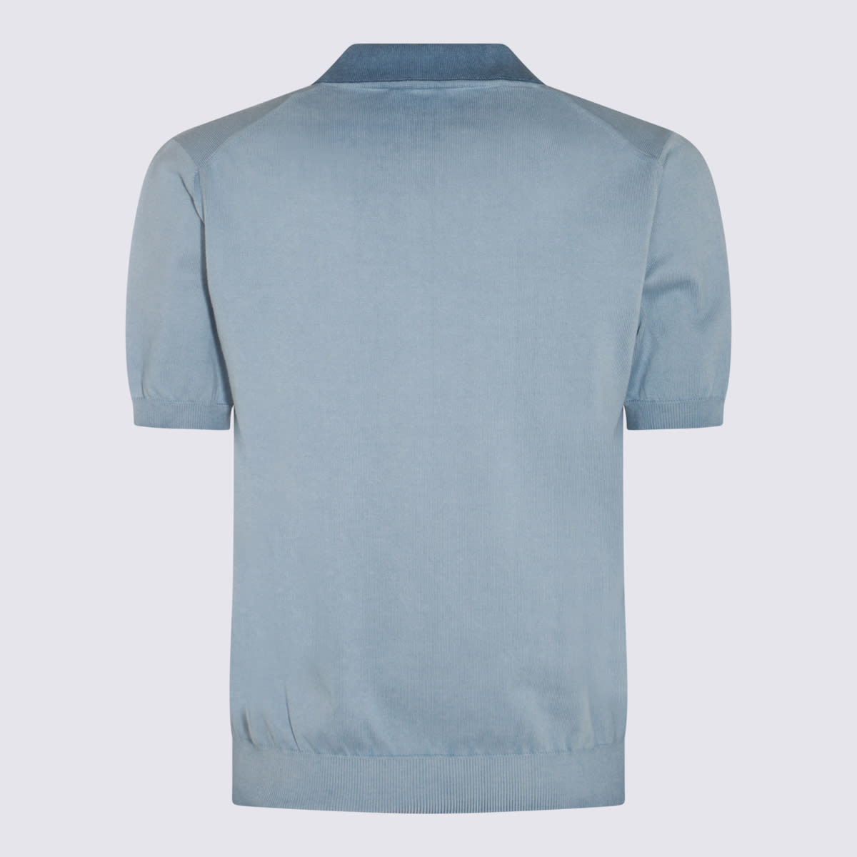 Shop Altea Light Blue Cotton Polo Shirt In Carta Da Zucchero