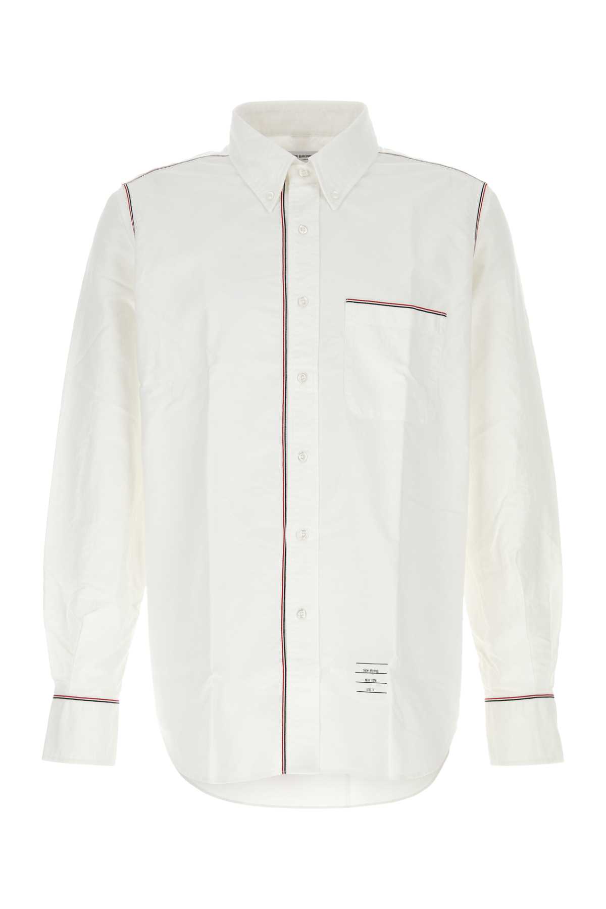 Shop Thom Browne White Oxford Shirt