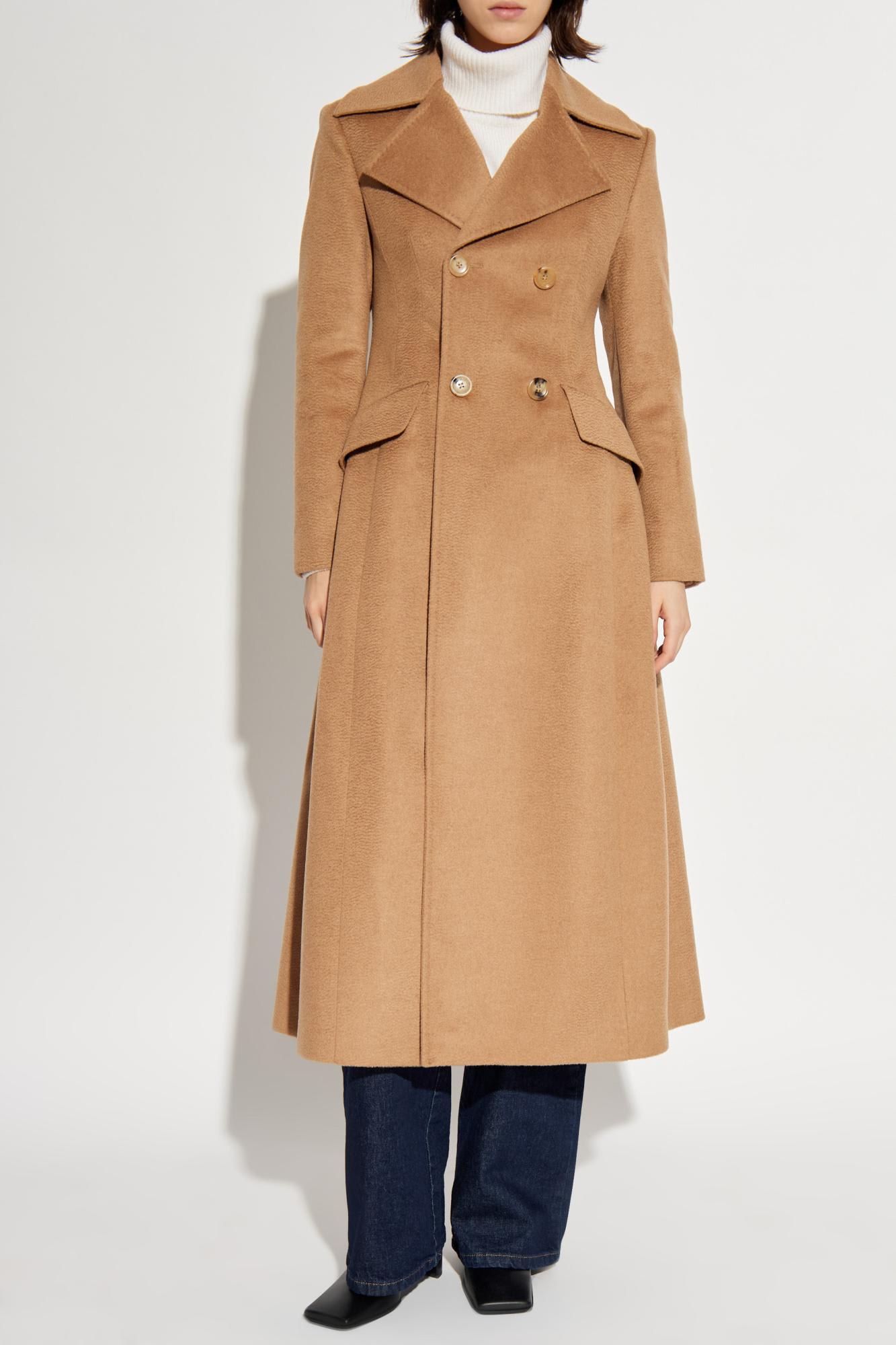 Max Mara Double-breasted Coat In Brown