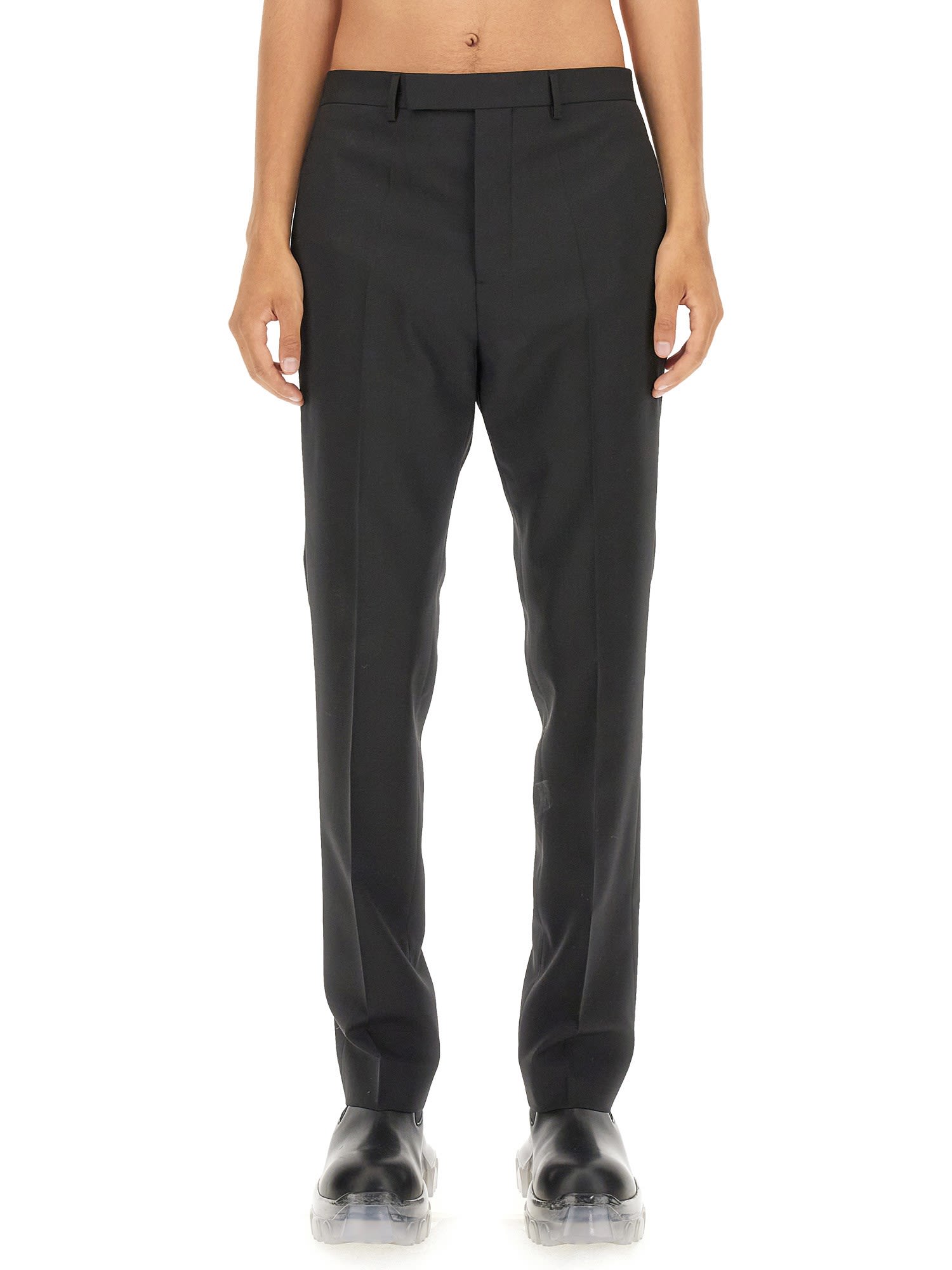 Shop Rick Owens Slim Fit Pants In Black