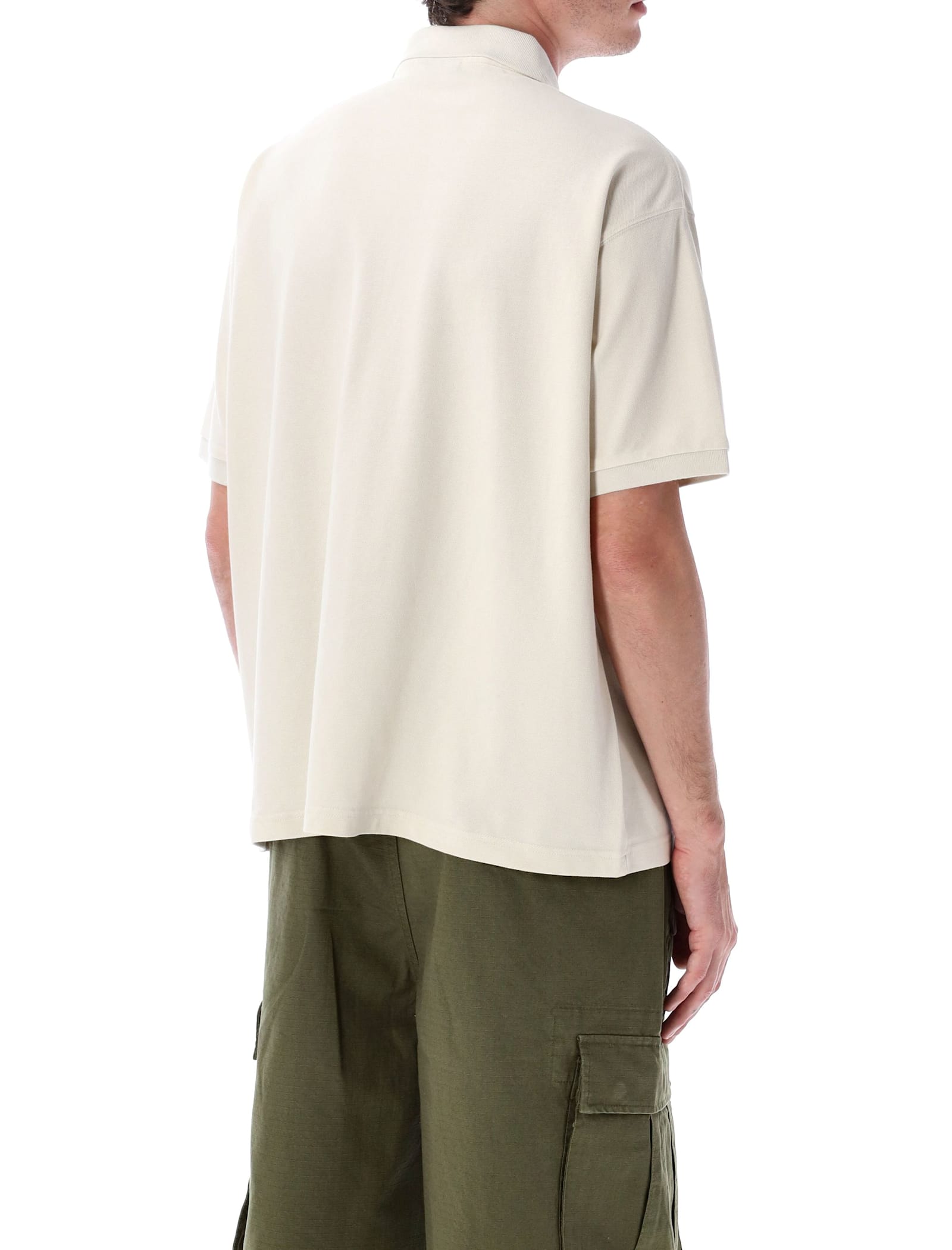 Stussy Classic Pique Polo Shirt In White