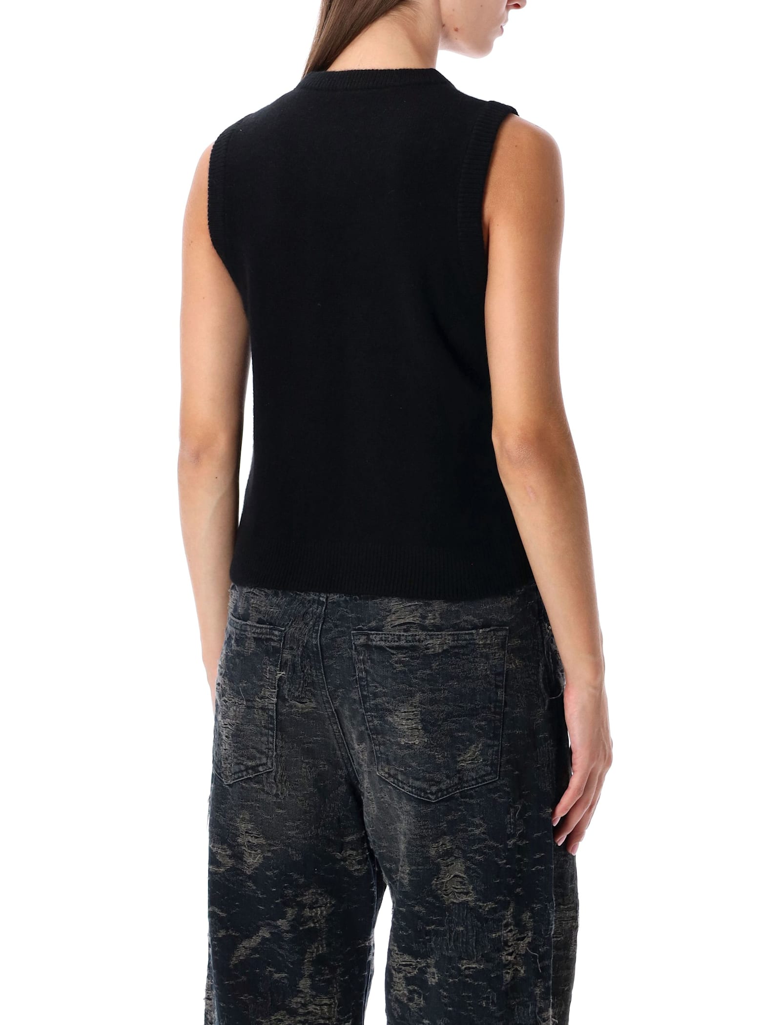 Diesel M-argarin Wool-cashmere Tank Top In Black