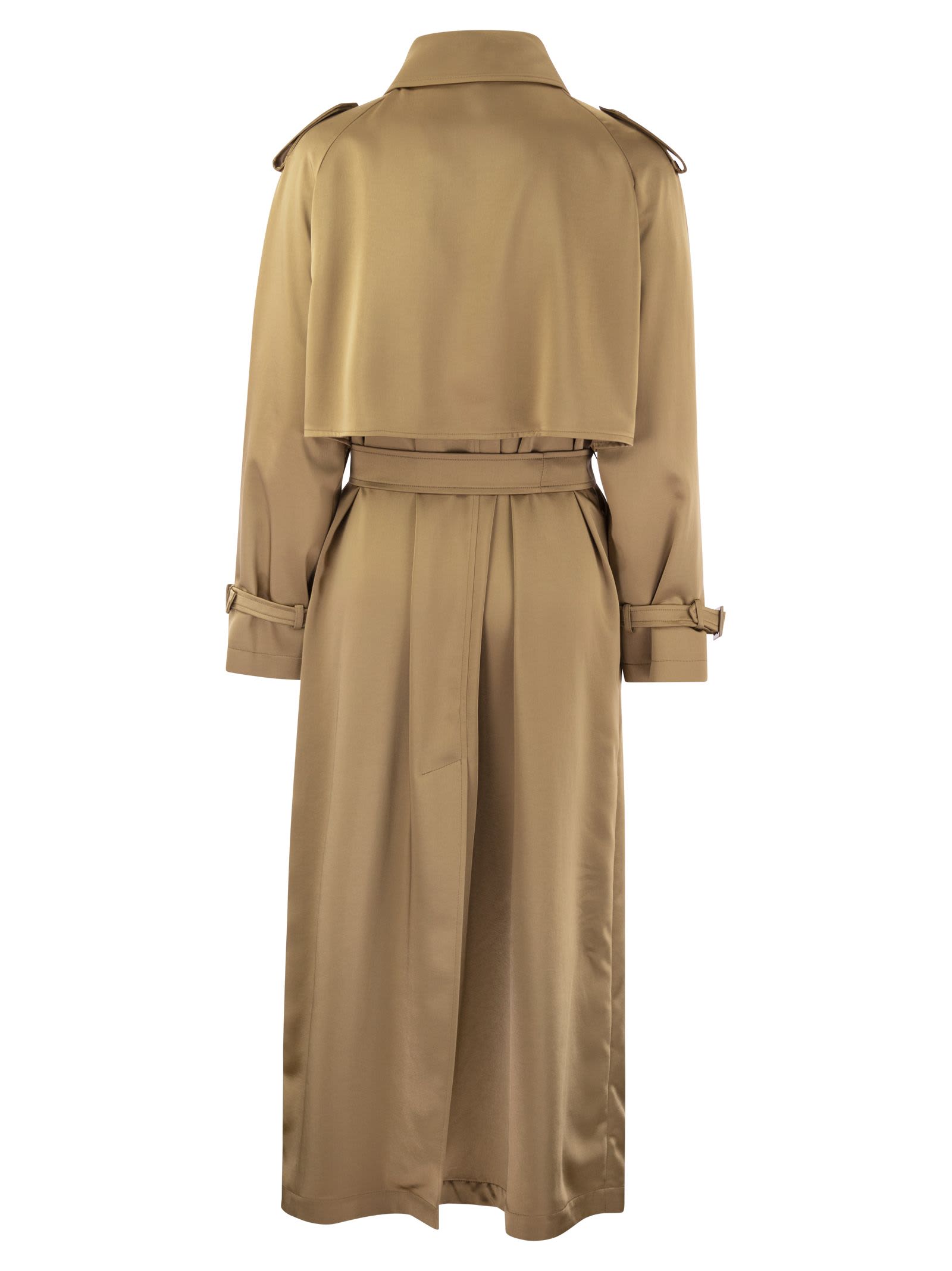 Shop Herno Double-breasted Waterproof Trench Coat In Sand