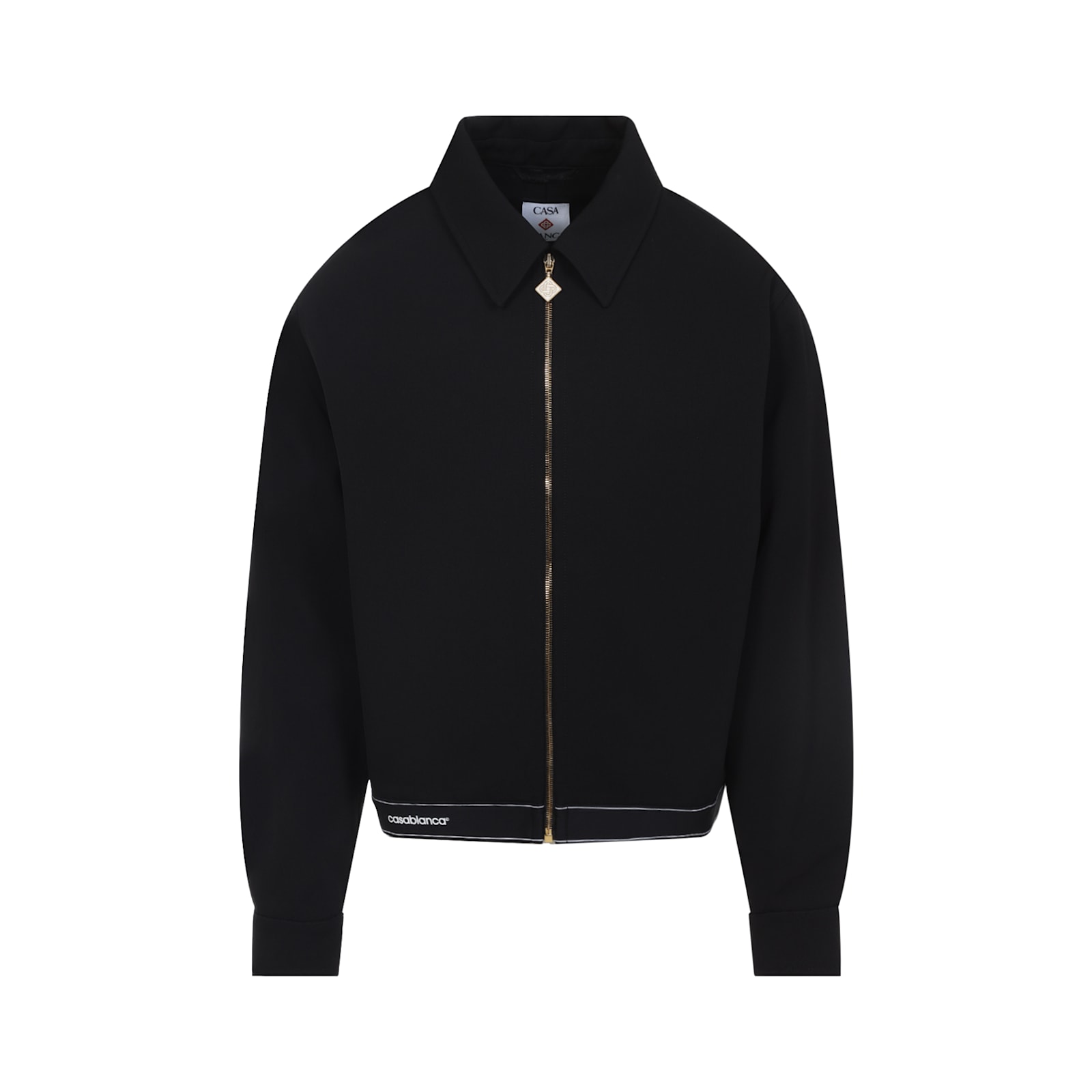 Casablanca Tailored Wool Jacket With Contrasting Logo In Black