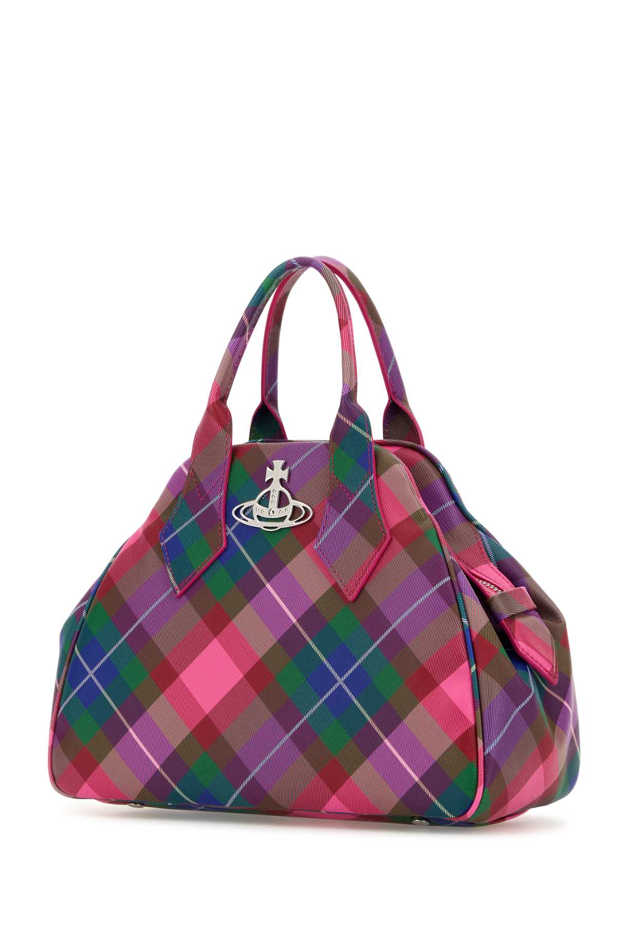 Shop Vivienne Westwood Printed Leather Medium Yasmine Handbag In Candytartan