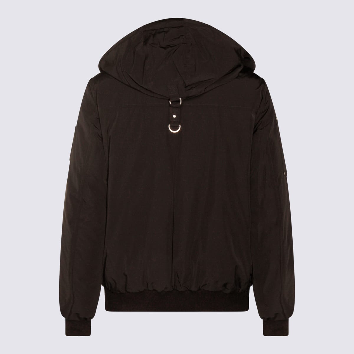 Moose Knuckles Black Down Jacket In Brown